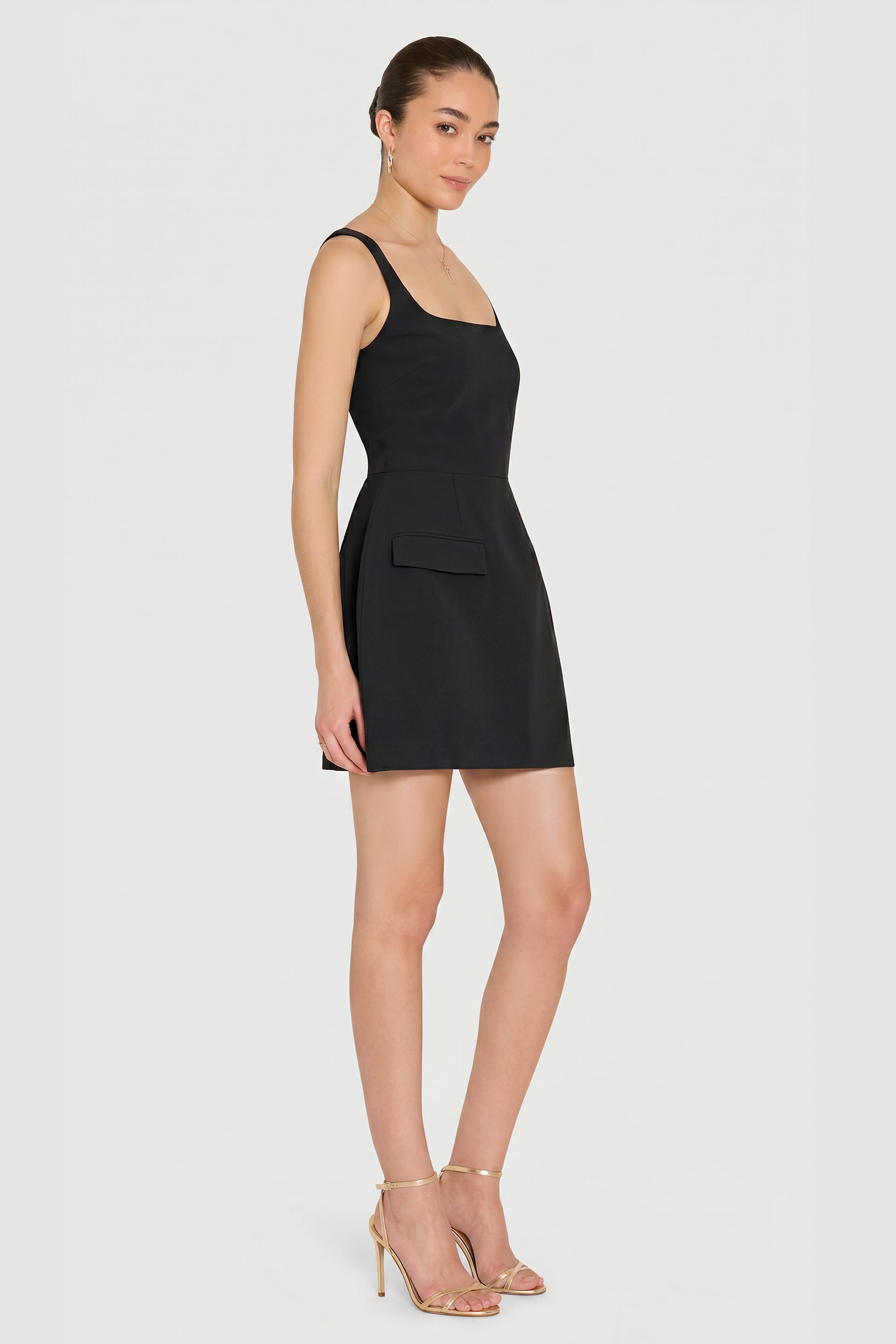 Amanda Uprichard Women's Lily Square Neck Cocktail Minidress - Black