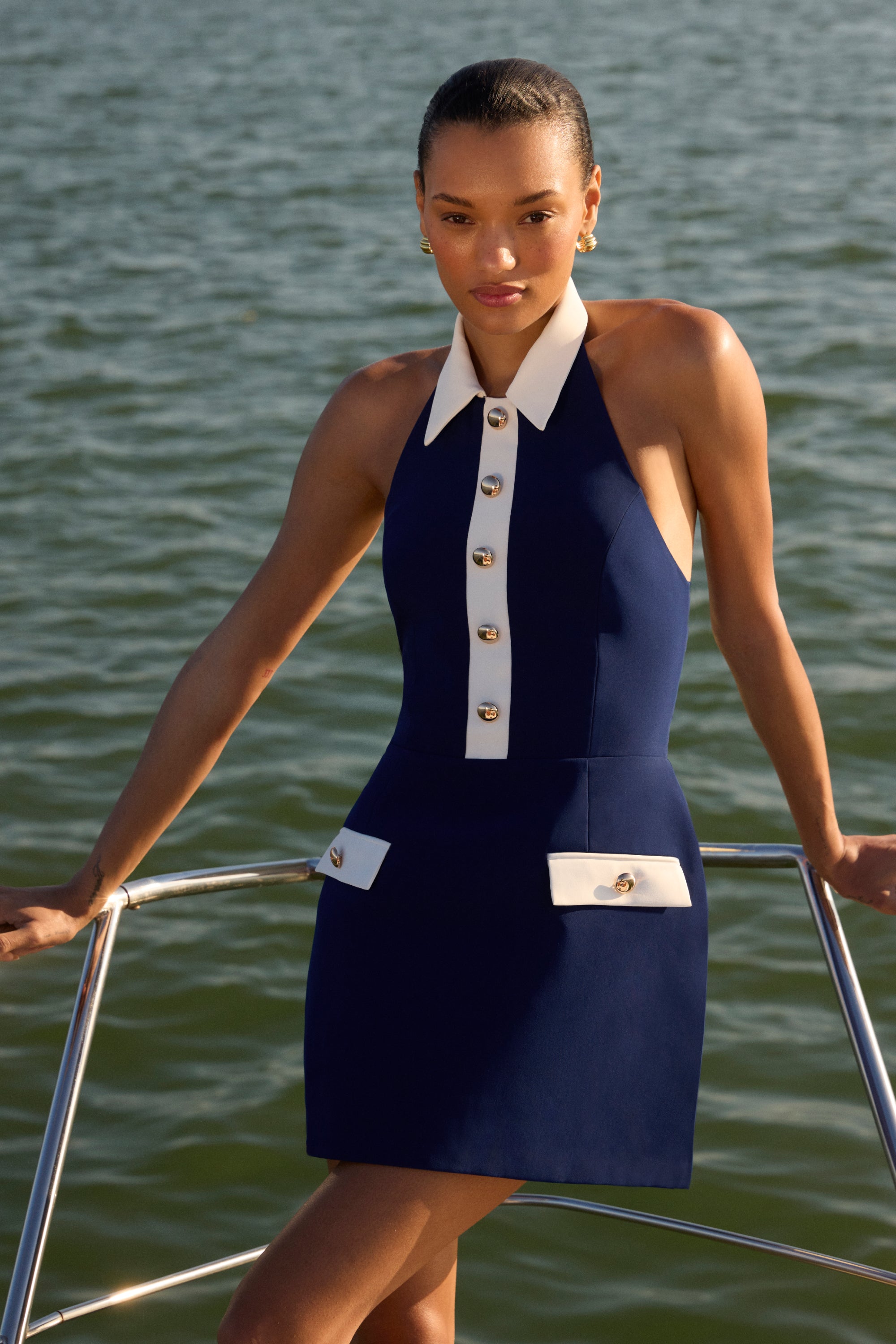 Amanda Uprichard Archer Romper in Navy