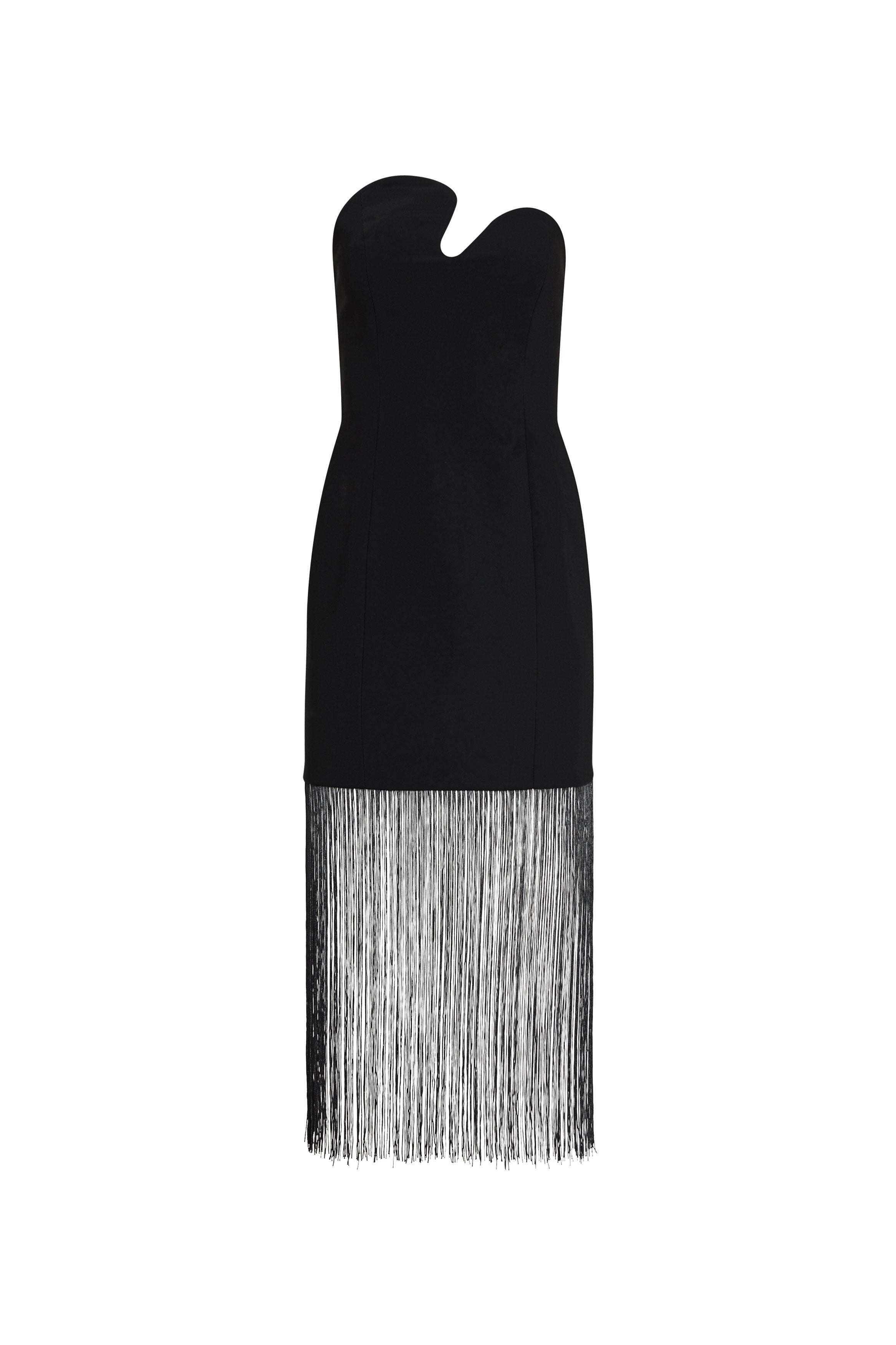 Strapless Puzzle Dress with Fringe