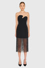 Strapless Puzzle Dress with Fringe View 1