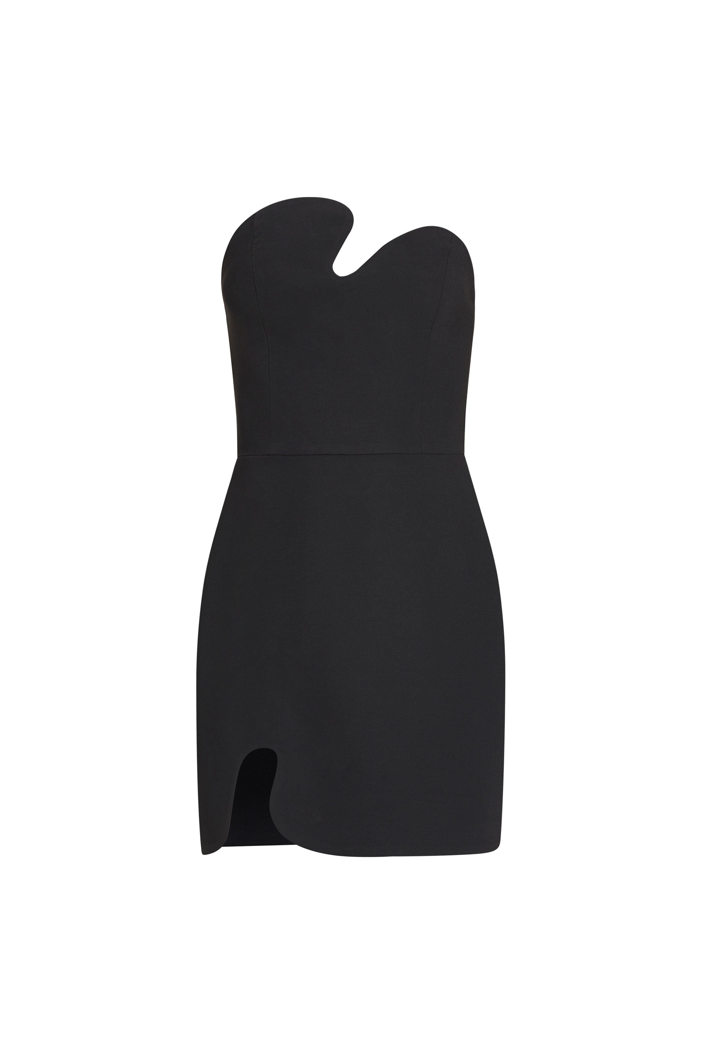 Black mini dress on a white background