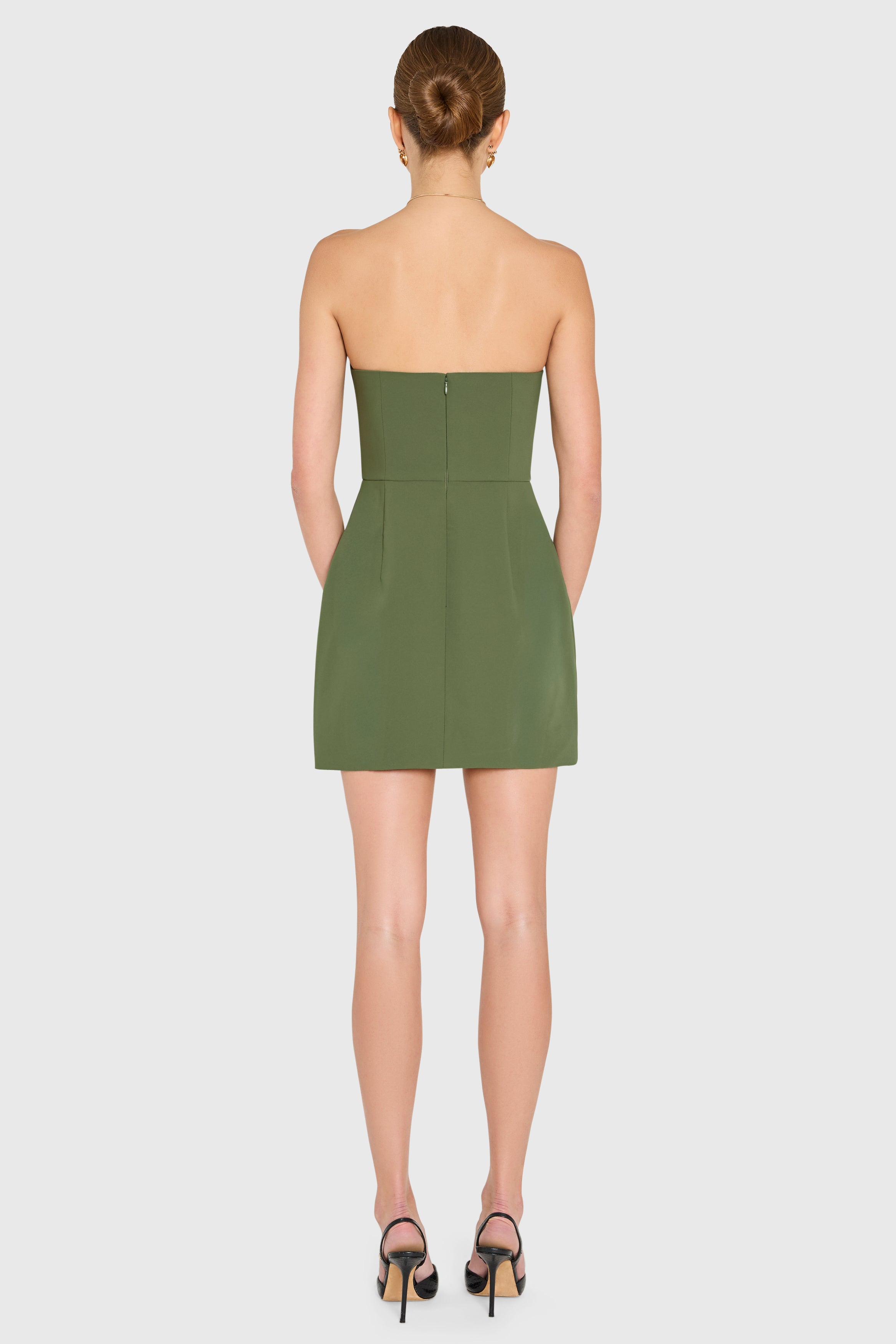 Strapless Puzzle Mini Dress in Fern | Party Mini Dress Strapless Puzzle Mini Dress in Fern | Party Mini Dress