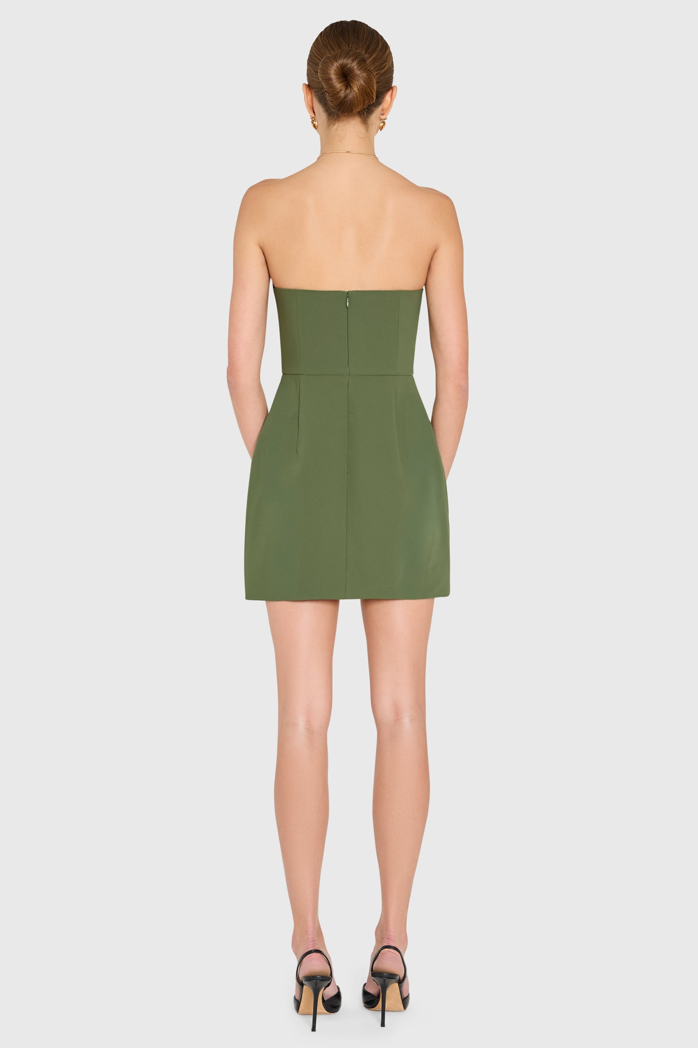Strapless Mini Puzzle Dress in Fern | S | Amanda Uprichard Strapless Mini Puzzle Dress in Fern | S | Amanda Uprichard