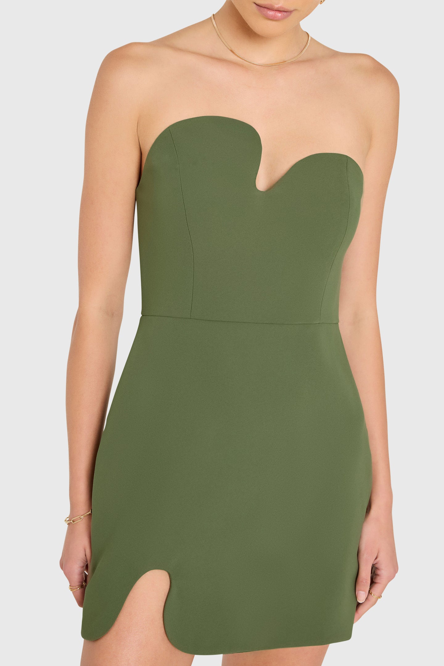 Strapless Mini Puzzle Dress in Fern | S | Amanda Uprichard Strapless Mini Puzzle Dress in Fern | S | Amanda Uprichard
