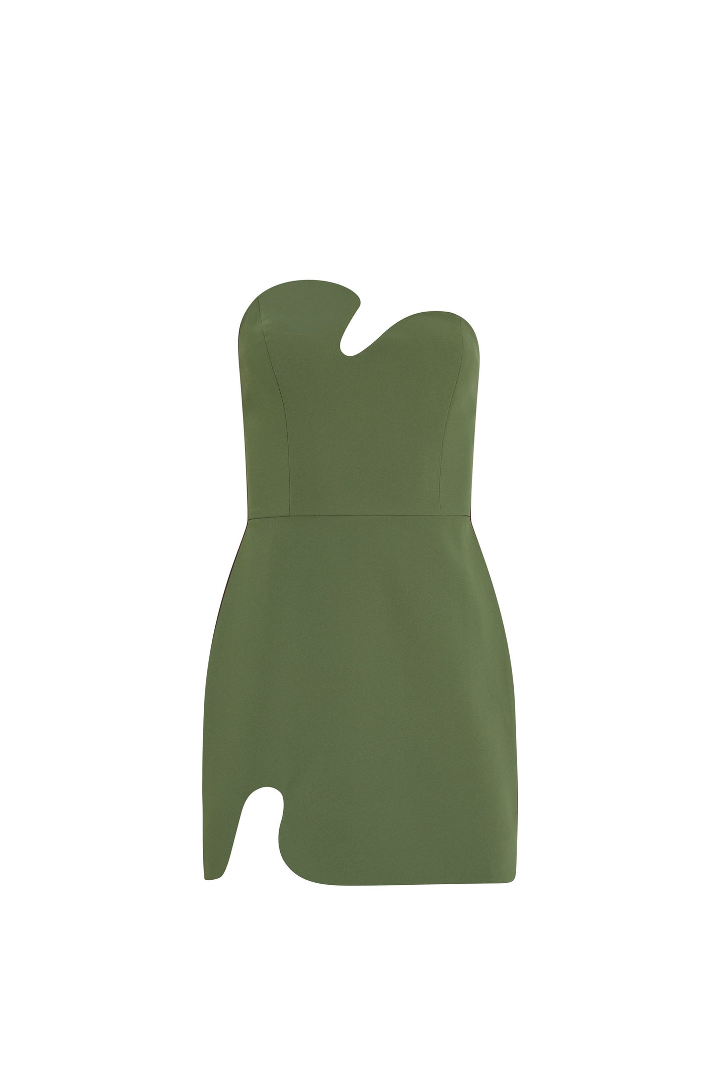 Strapless Mini Puzzle Dress in Fern | S | Amanda Uprichard Strapless Mini Puzzle Dress in Fern | S | Amanda Uprichard