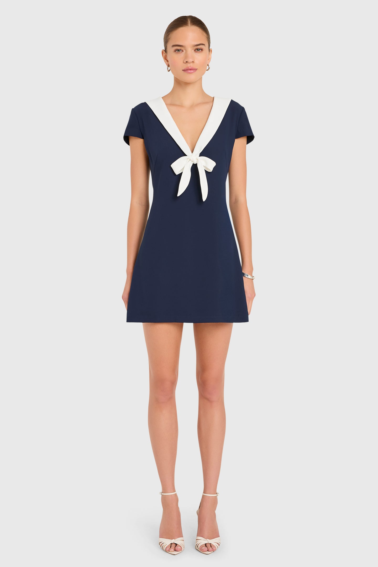 Short Sleeve Mini Oxford Dress in INK IVORY | M | Amanda Uprichard Short Sleeve Mini Oxford Dress in INK IVORY | M | Amanda Uprichard