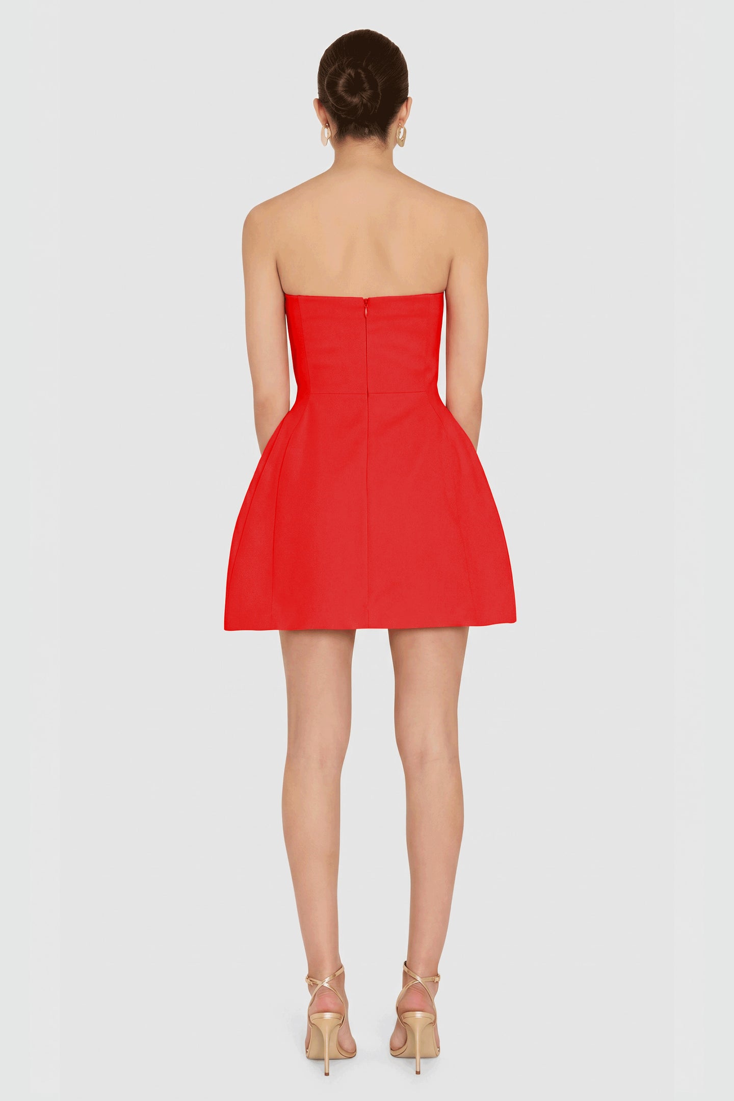 Rachelle Dress in Crimson - Strapless Red Mini Dress