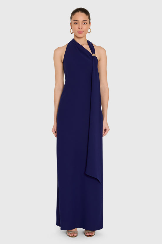 Amanda Uprichard | Sonya Maxi Dress in Navy. view 1
