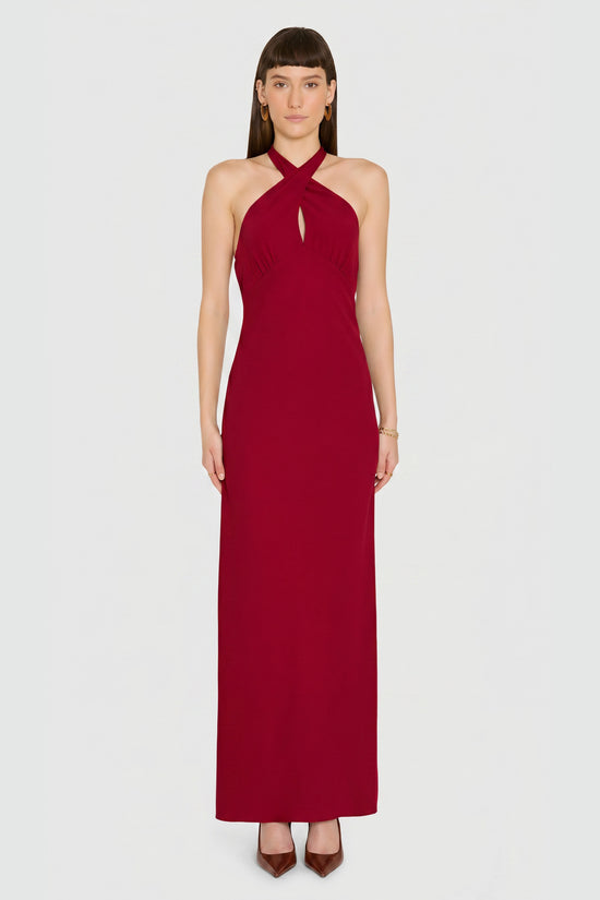 Amanda Uprichard Samara Maxi Dress in Carnelian Red view 2
