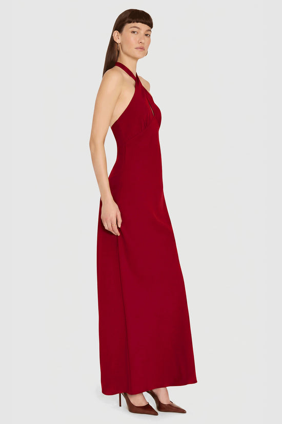 Amanda Uprichard Samara Maxi Dress in Carnelian Red view 3
