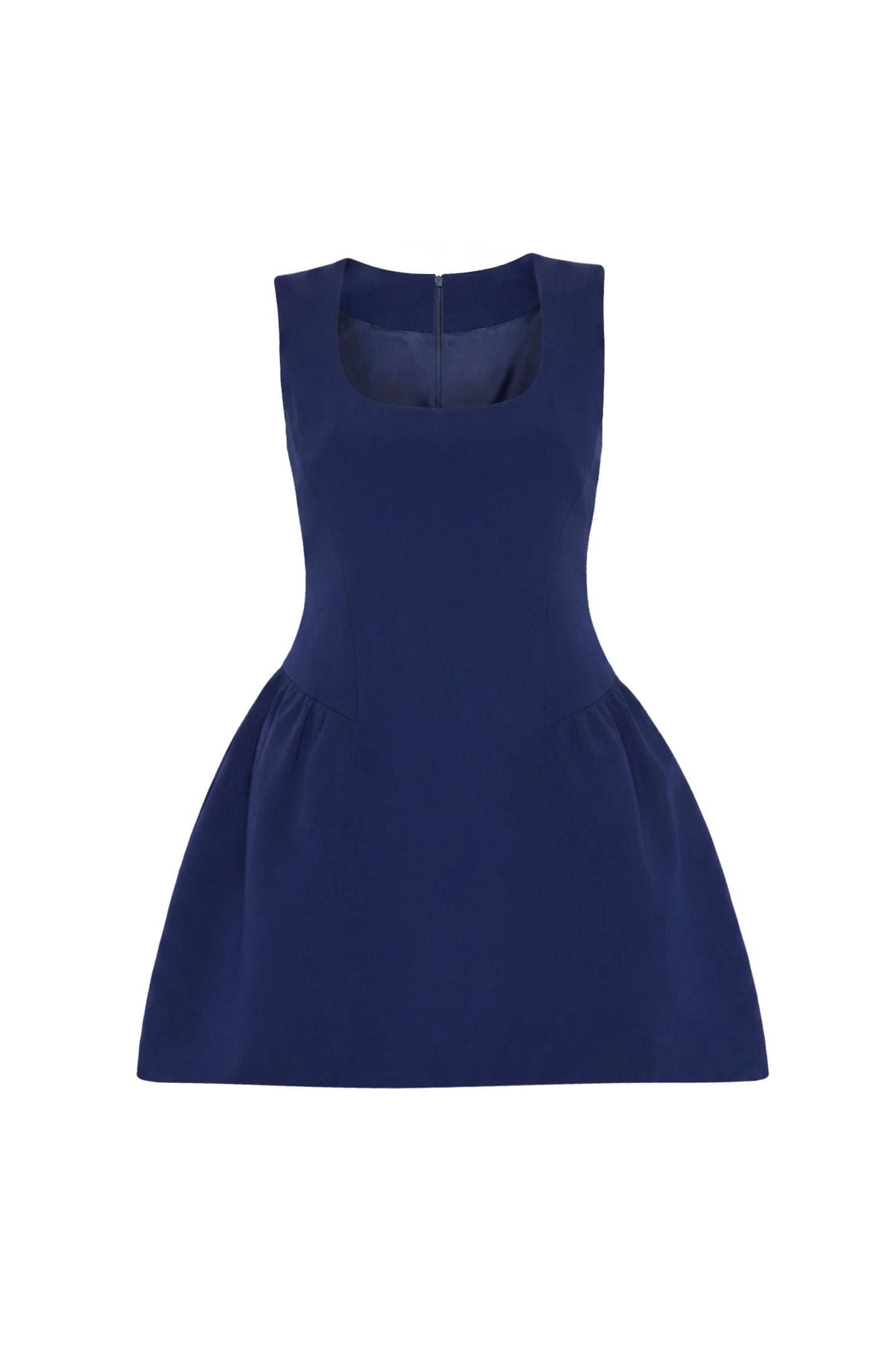 Amanda Uprichard Leora Dress in Navy - shown on invisible mannequin