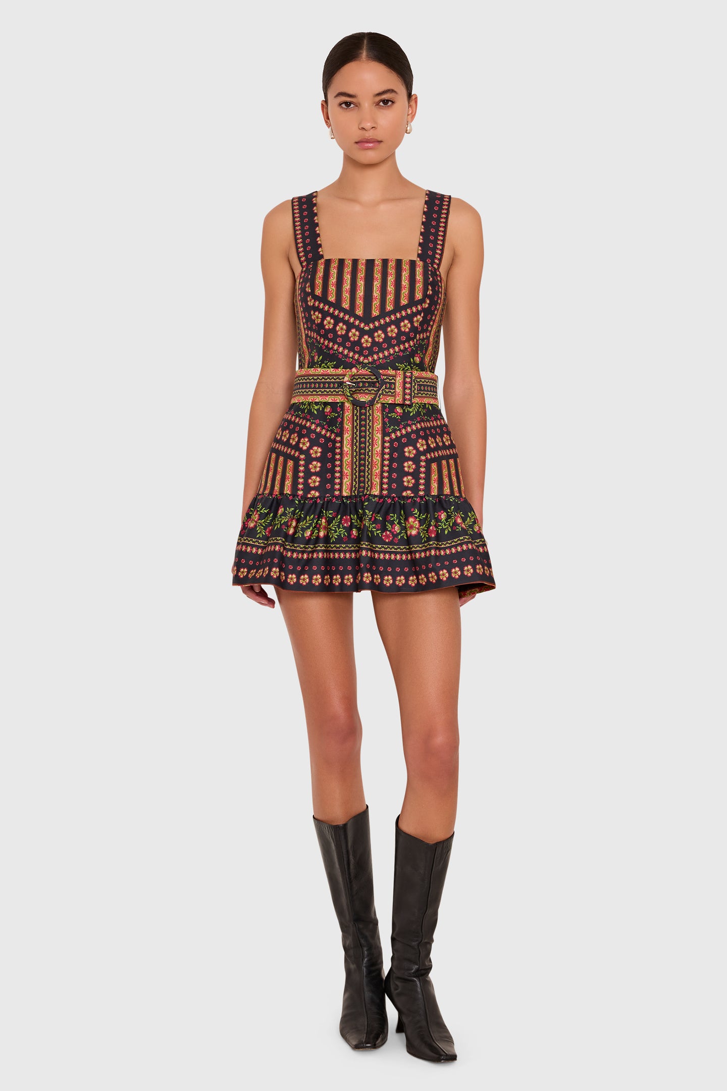 Amanda Uprichard Lena Skort Romper in Joni - front view