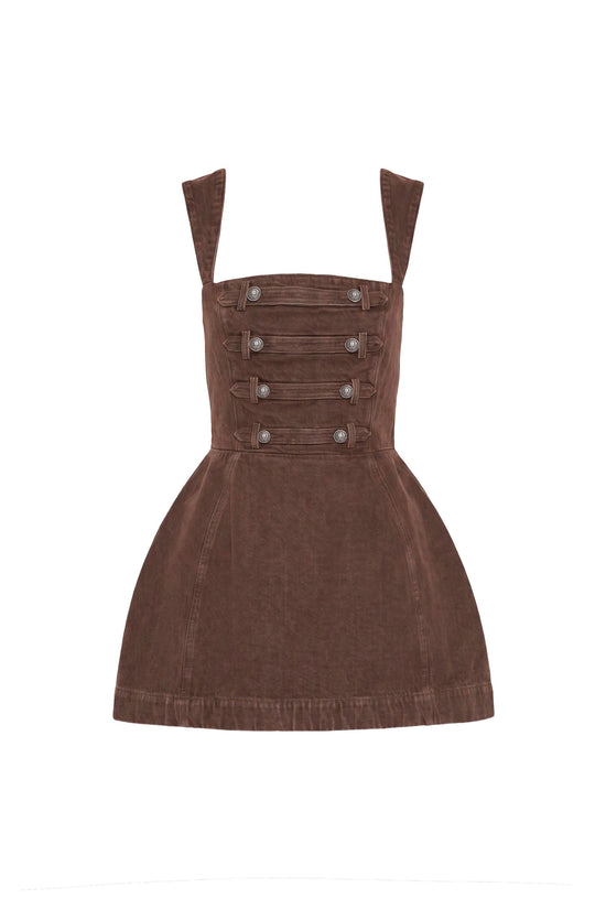 Bethany Romper in Brown Denim view 1