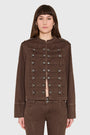Emma Jacket  in Brown Denim View 1