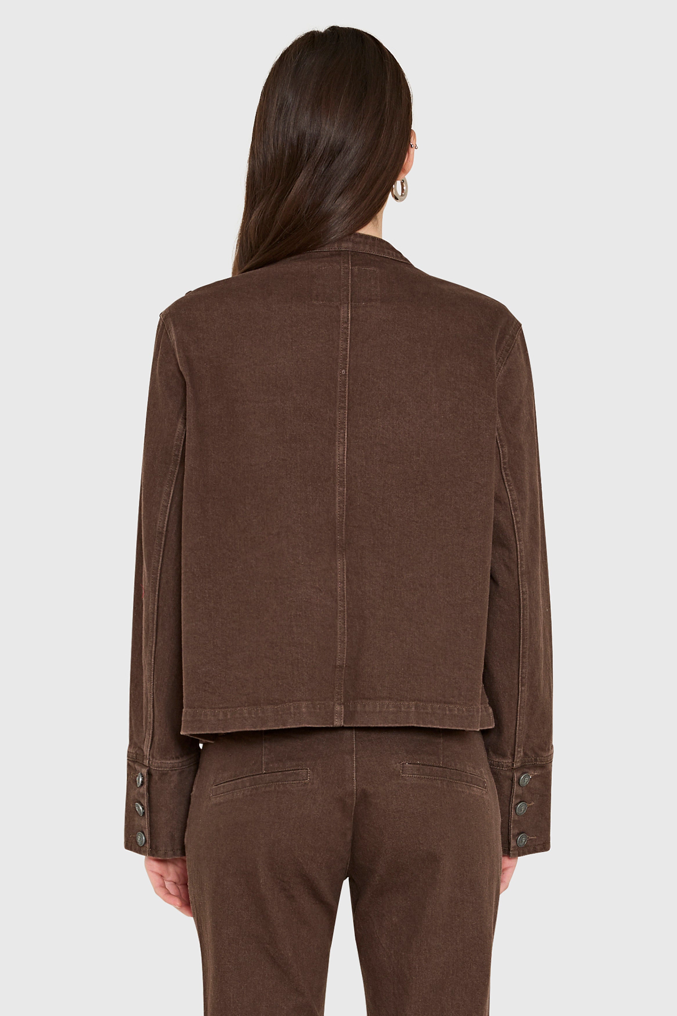 Emma Jacket  in Brown Denim view 3