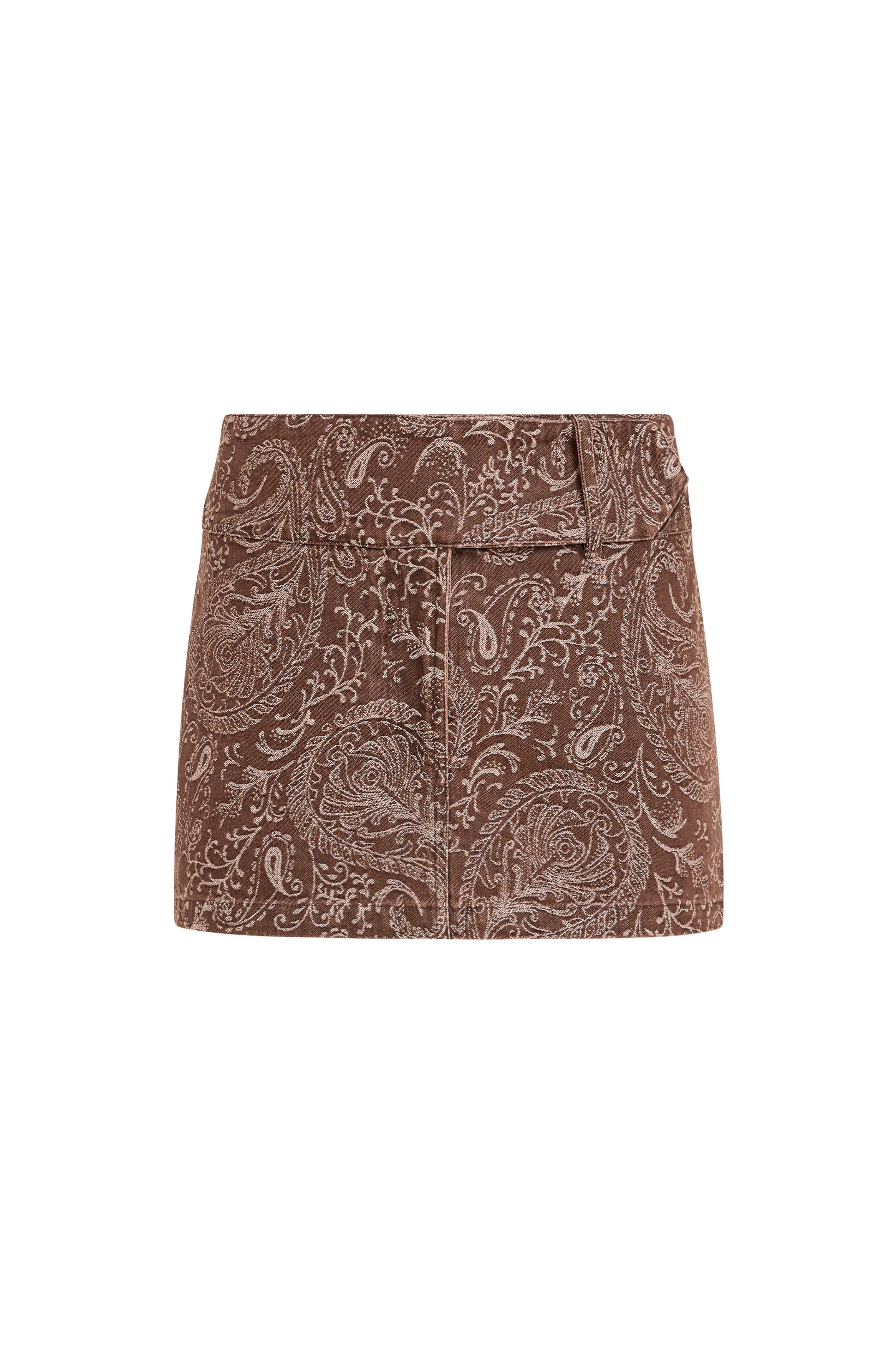 Brown patterned skirt on a white background