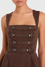 Bethany Romper in Brown Denim View 4