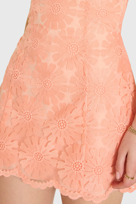 Amanda Uprichard | Daisy Romper in Creamsicle. view 3