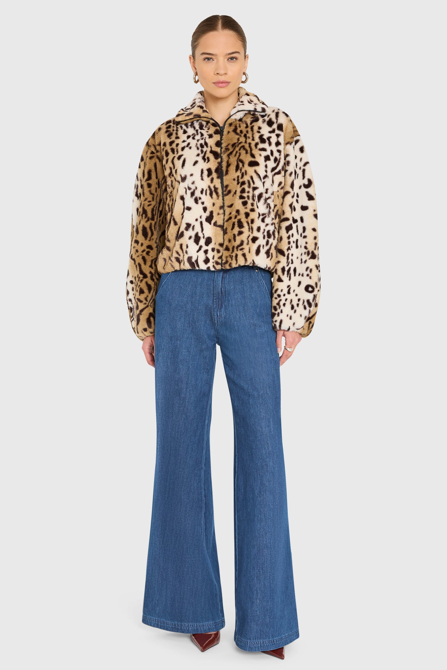 Como Bomber Jacket in Leopard View 5