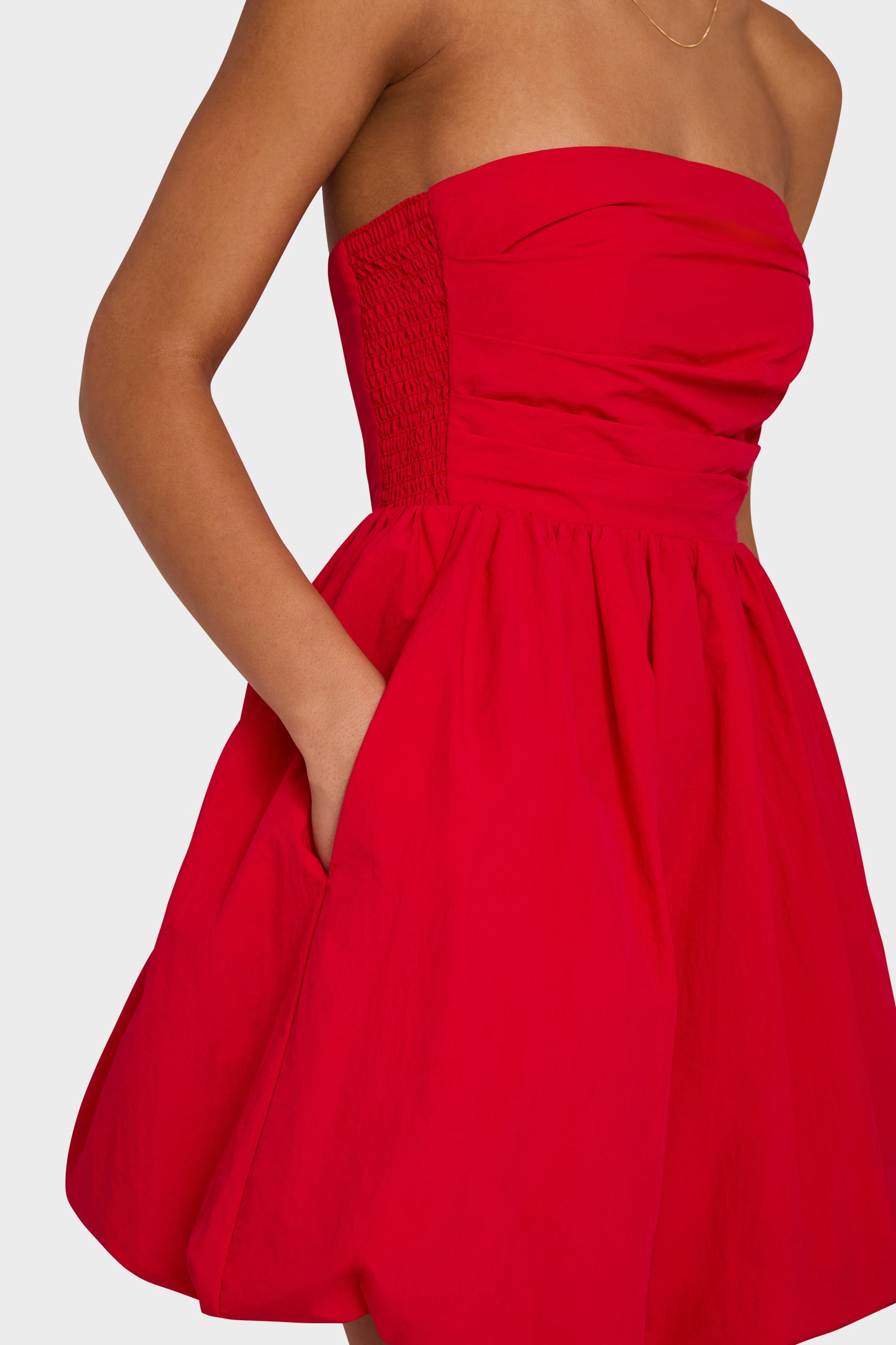 amanda uprichard red strapless dress Amanda Uprichard Red Midi Dress by Amanda Uprichard