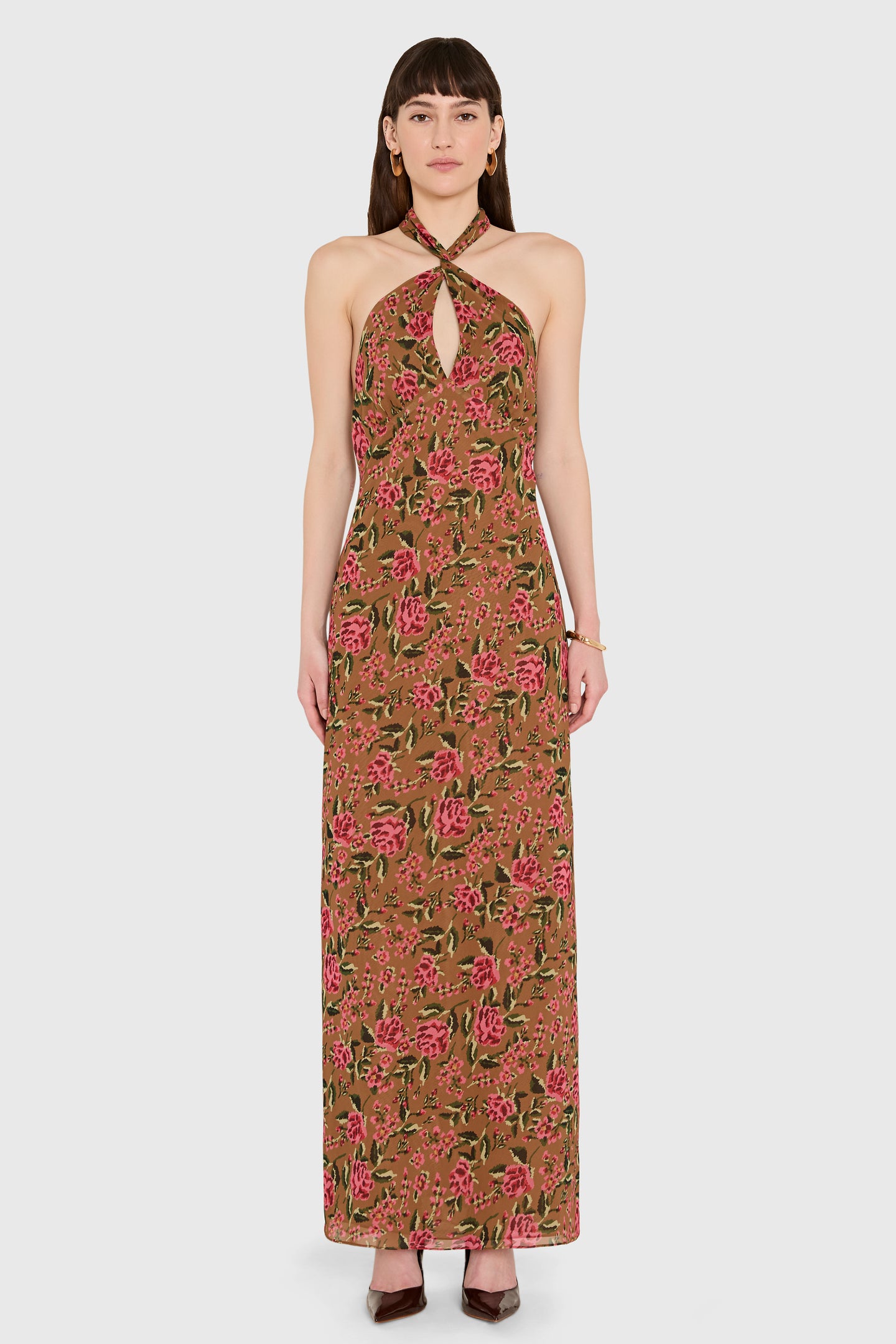 Amanda Uprichard Samara Maxi Dress in Evening Rose - front view