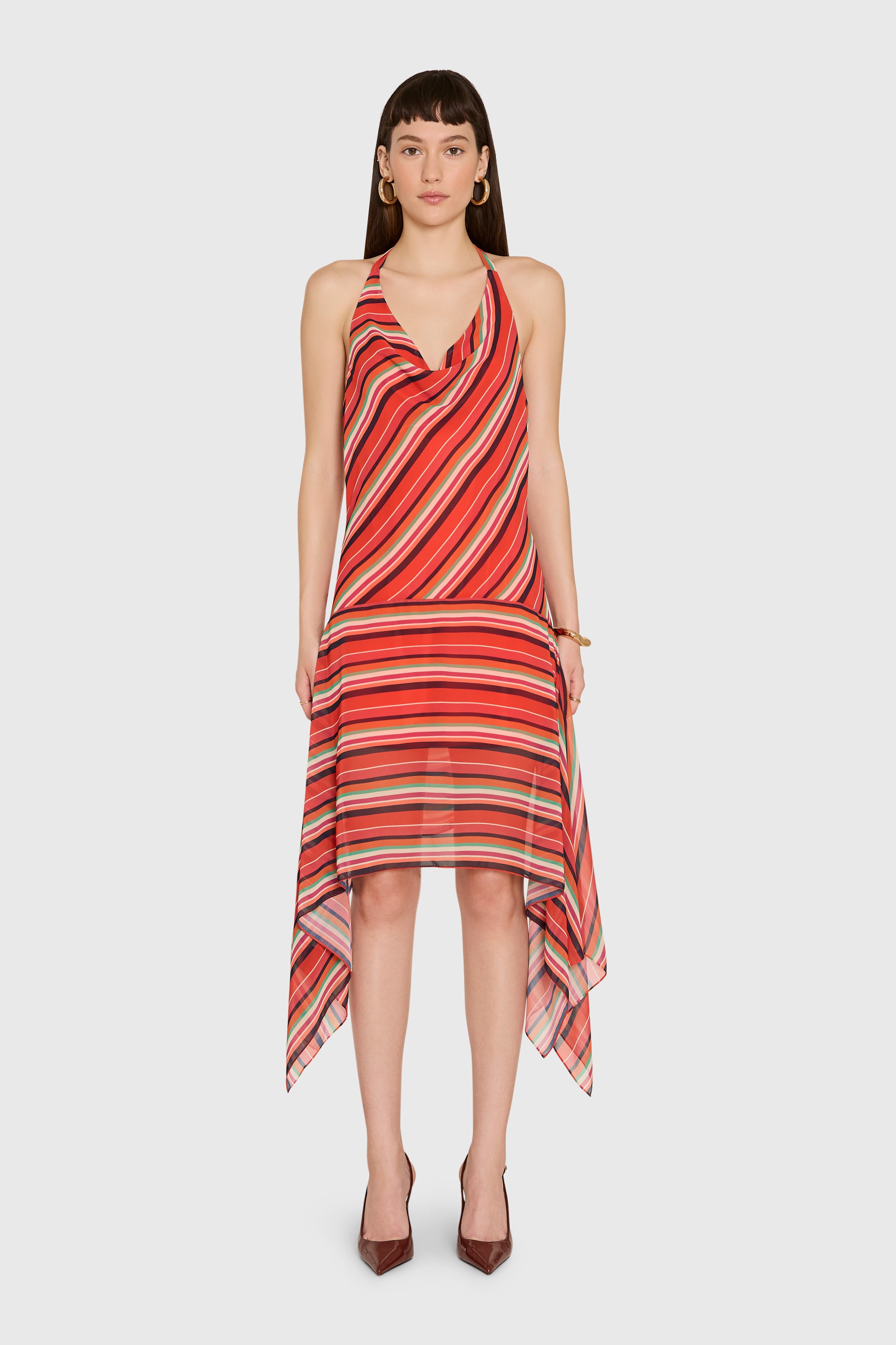 Allura Dress in Soleil Stripes view 1