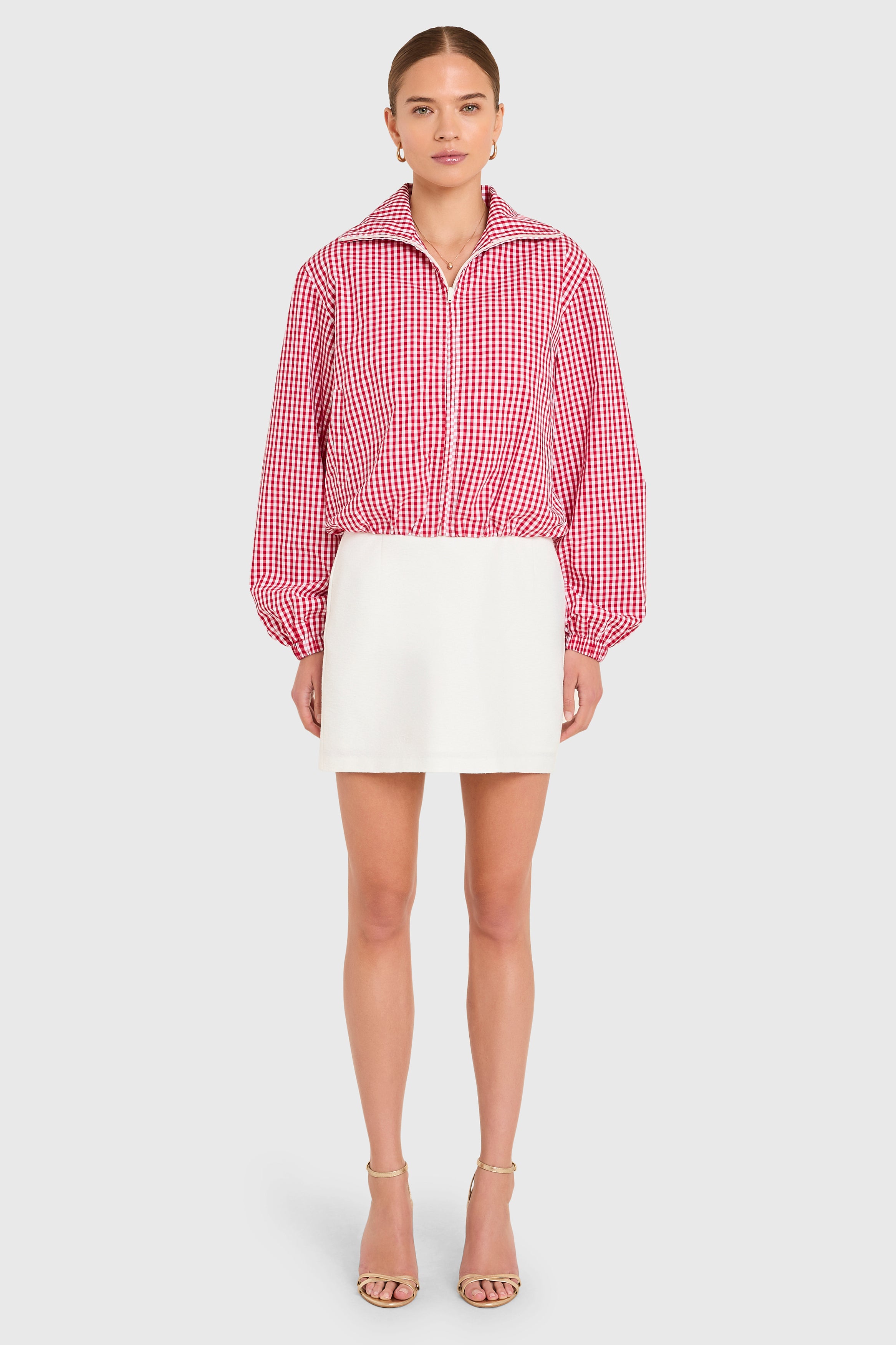 Como Bomber Jacket in Gingham view 5