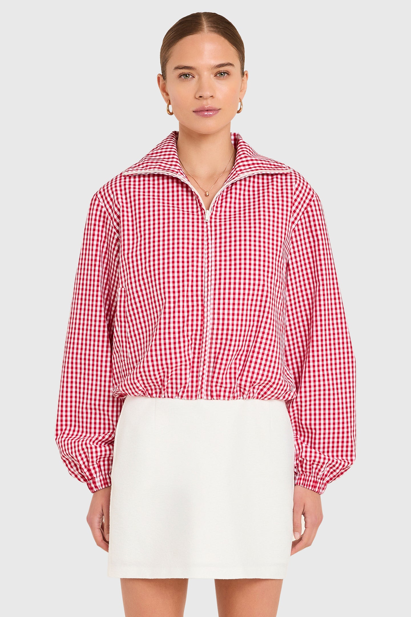 Como Bomber Jacket in Gingham View 1