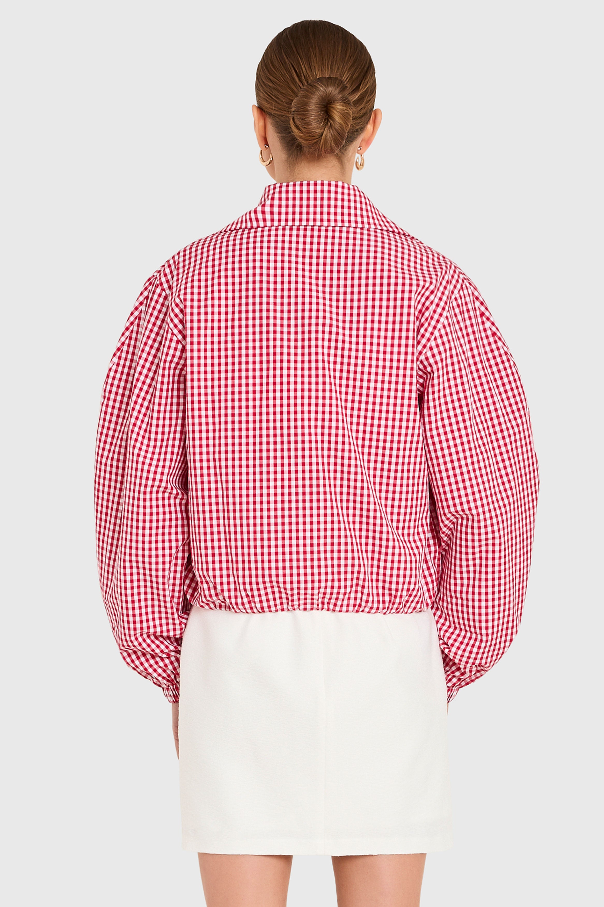 Como Bomber Jacket in Gingham view 3