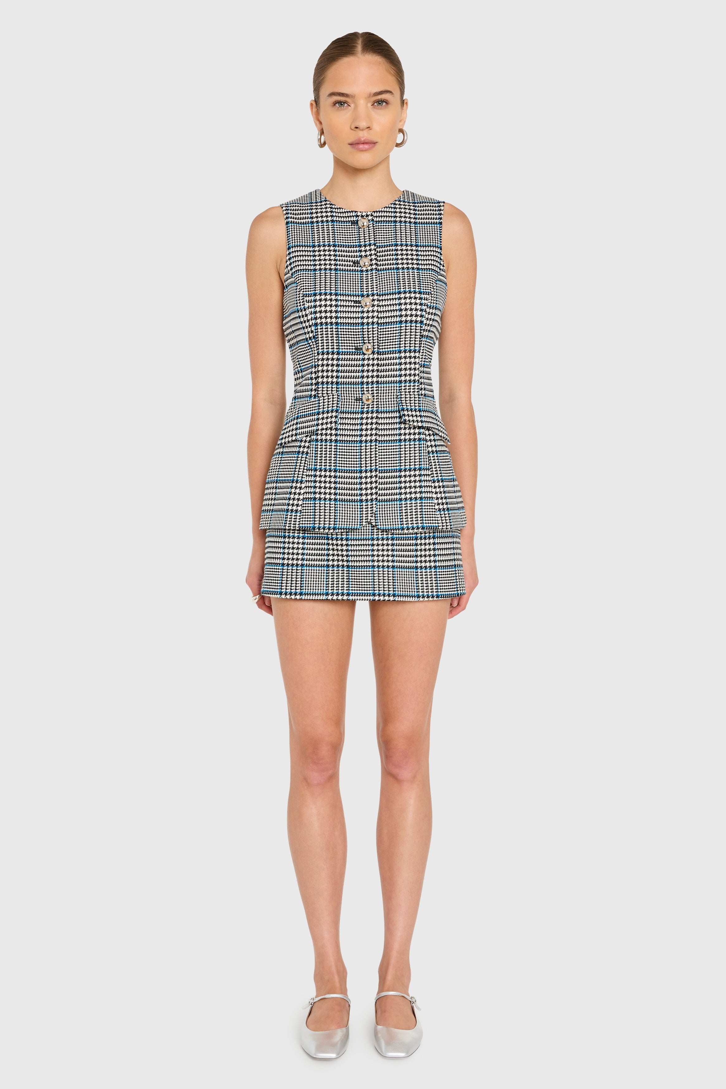 Serena Romper in Houndstooth