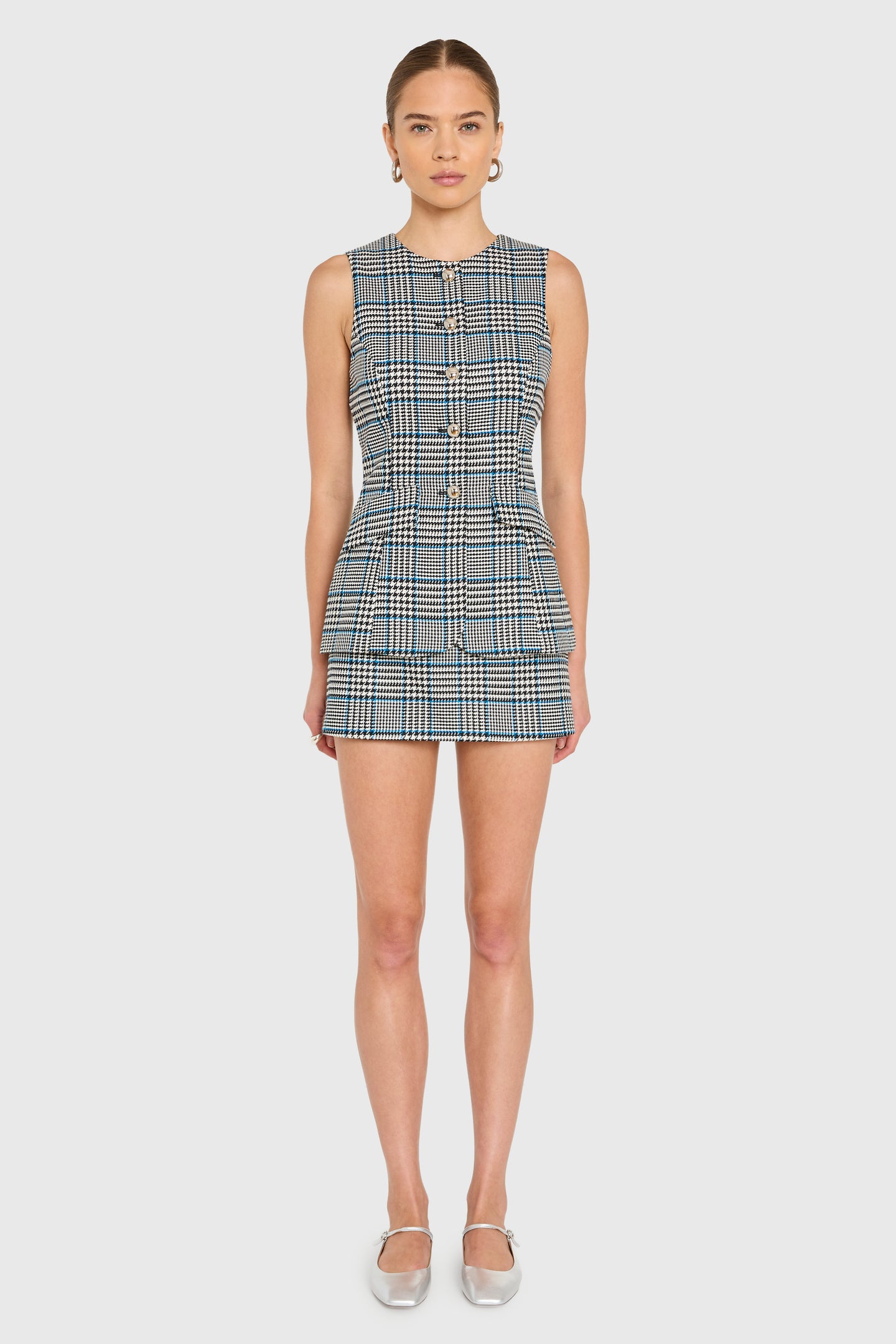 Serena Romper in Houndstooth View 1
