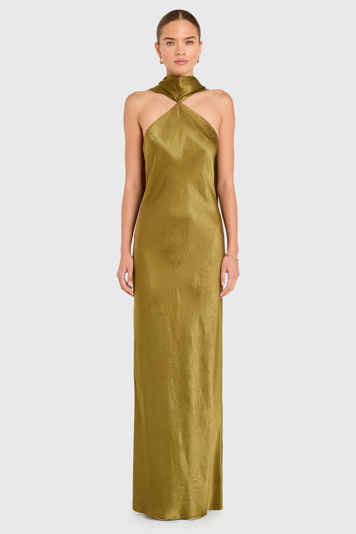 astral silk maxi dress Amanda Uprichard x REVOLVE Ashton in Olive Size:US 2Y Gold Greek Goddess Halloween and special events Easy look-raphaella-off-shoulder-maxi-dress-bitter-chocolate