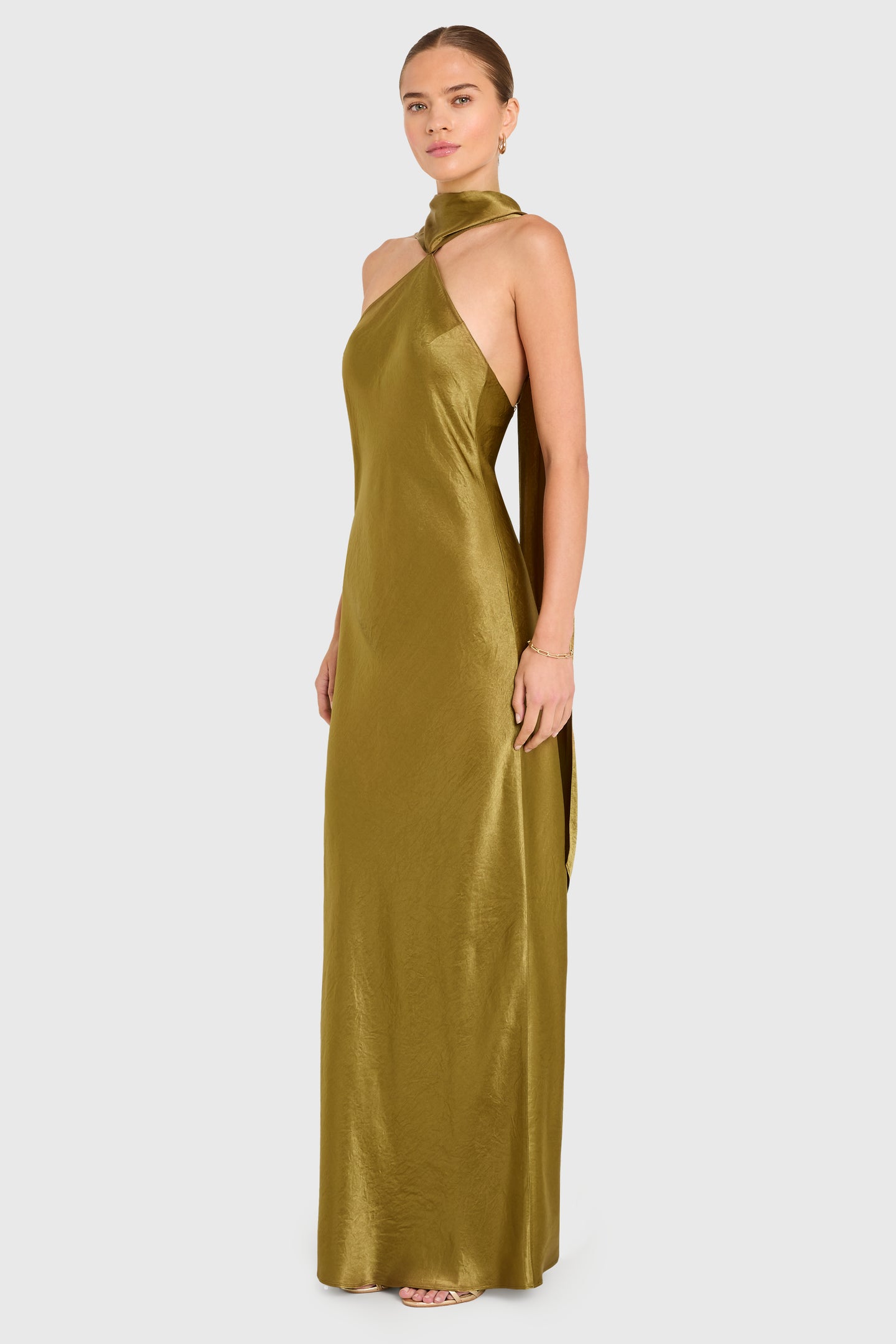 Ashton Maxi in Olive Satin | Silk Formal Maxi Dress - Amanda Uprichard Ashton Maxi in Olive Satin | Silk Formal Maxi Dress - Amanda Uprichard