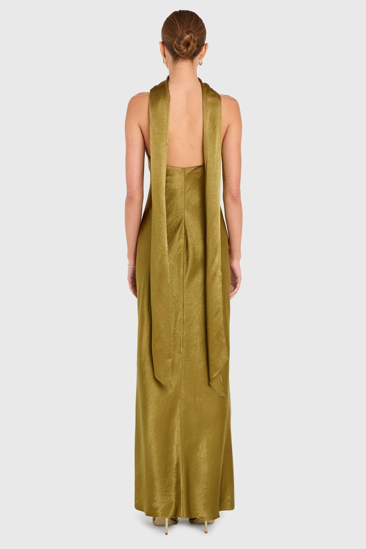 olive green dress silk Amanda Uprichard x REVOLVE Ashton Maxi in high slit adds a Acme Picardy Antique Pearl Color:Blue/Gold Swim: See Through & Sheer Cover-Ups