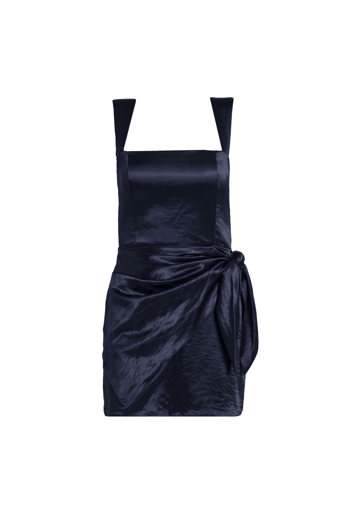 Amanda Uprichard Rebena Dress in Navy - shown on invisible mannequin