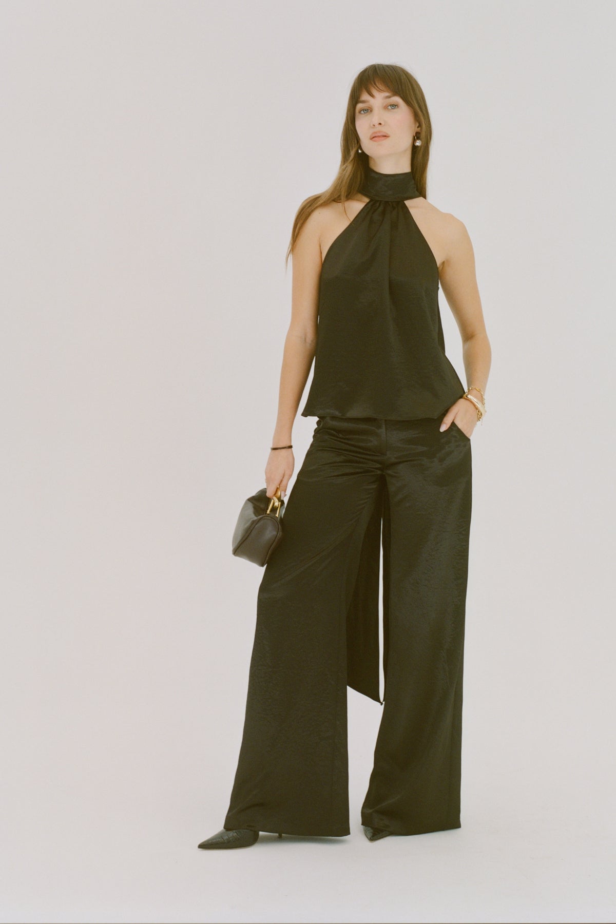 Saddler Pants in Hammered Satin