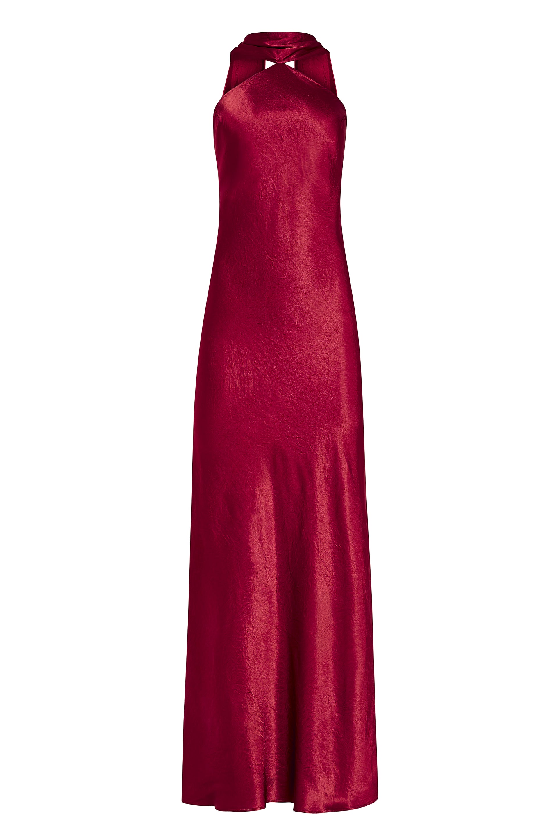 Ashton Maxi in Wine Satin | Satin Formal Maxi Dress