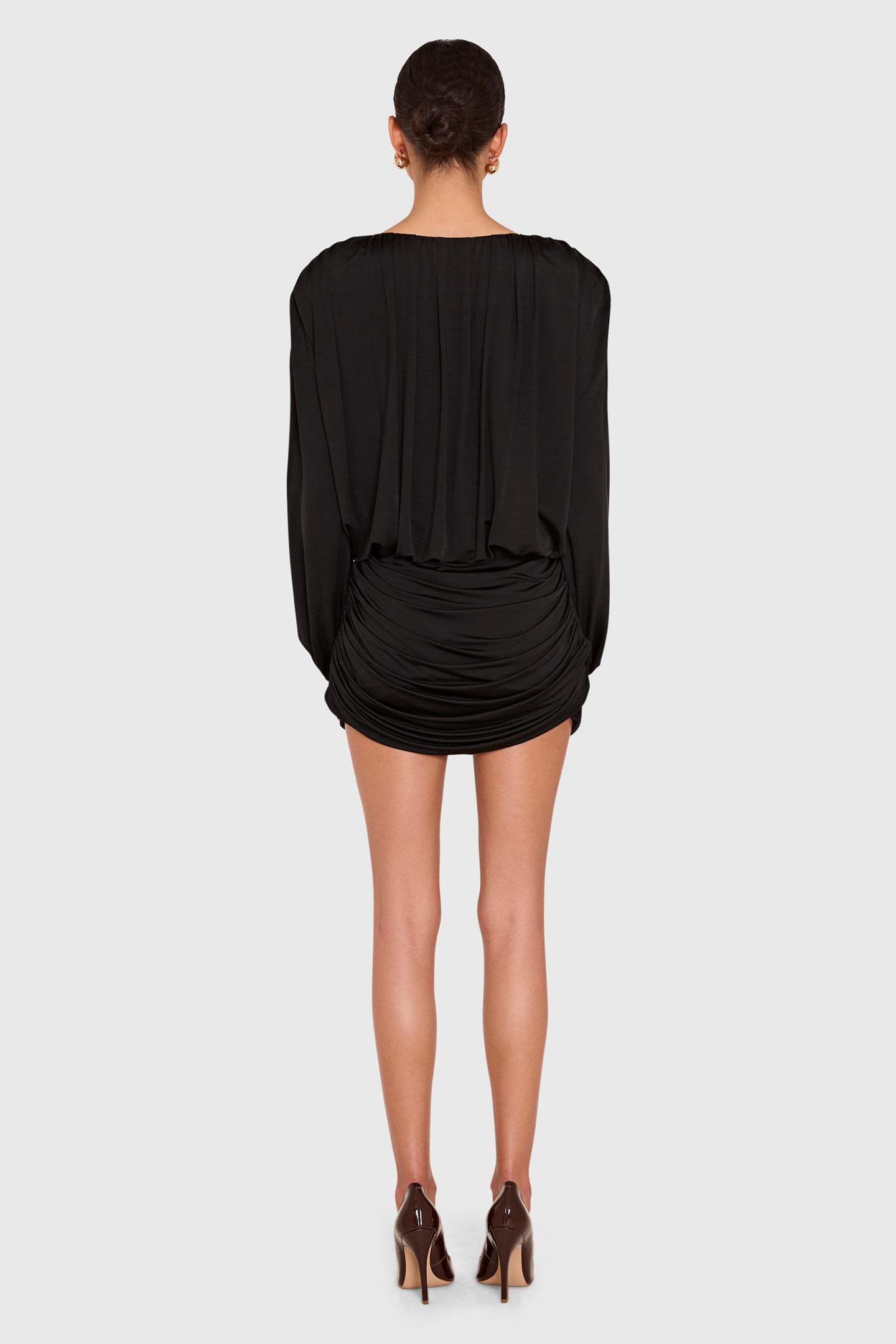 Amanda Uprichard Martha Dress in Black - back view