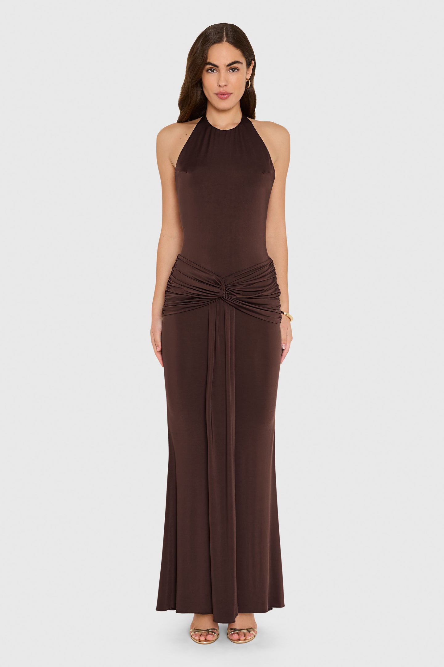 cocoa brown dress Maxi and a silhouette that speaks for itself Breana Maxi Dress