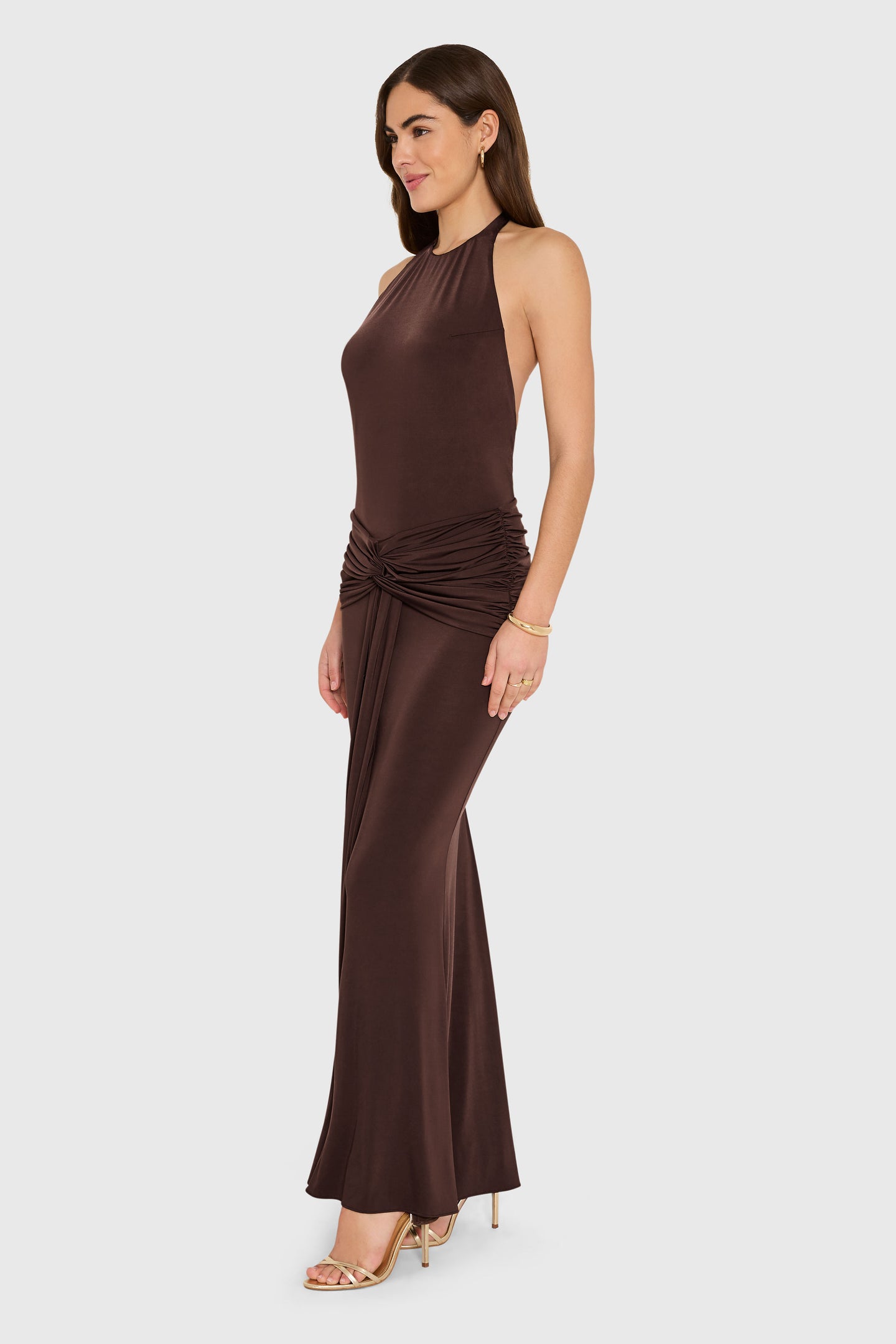 Amanda Uprichard Breana Maxi Dress in Brown