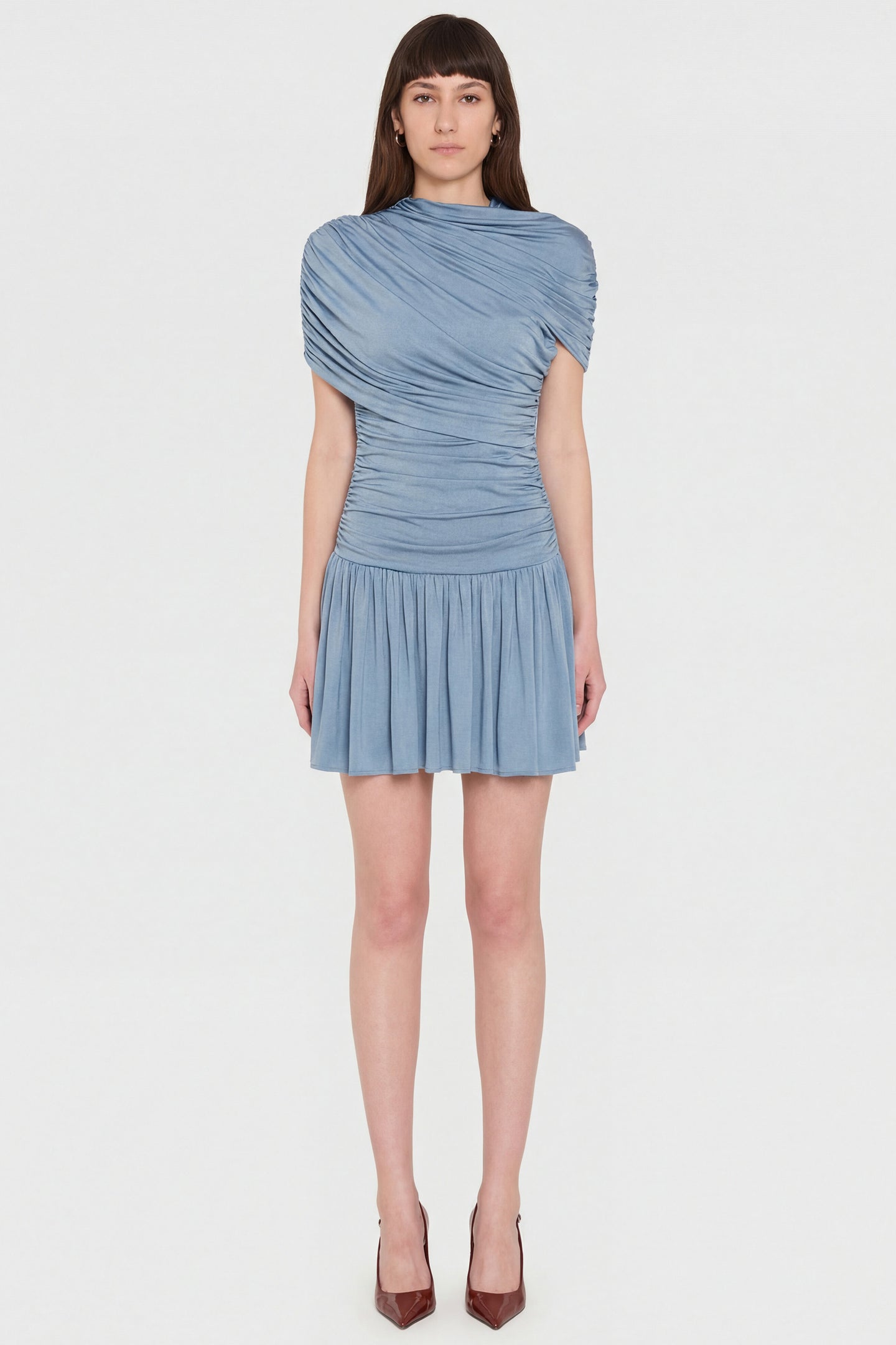 Amanda Uprichard Shayna Dress in Normandy - front view