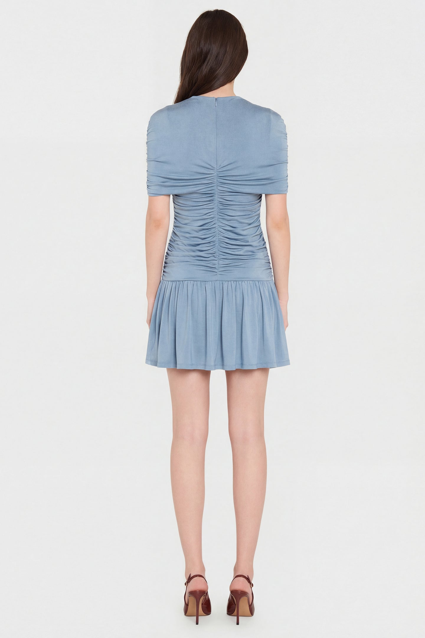 Amanda Uprichard Shayna Dress in Normandy - back view
