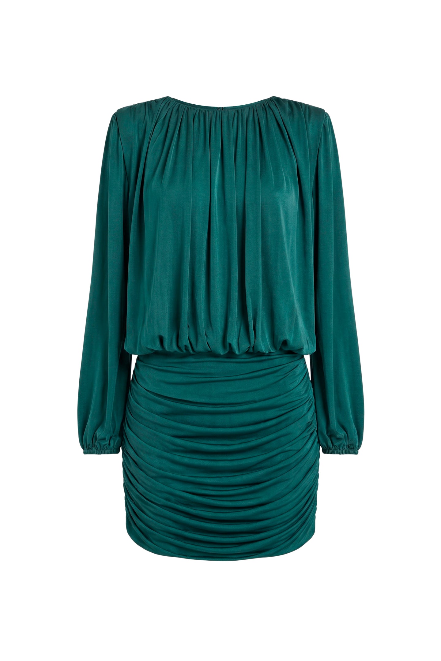 Amanda Uprichard Martha Dress in Malachite - shown on invisible mannequin