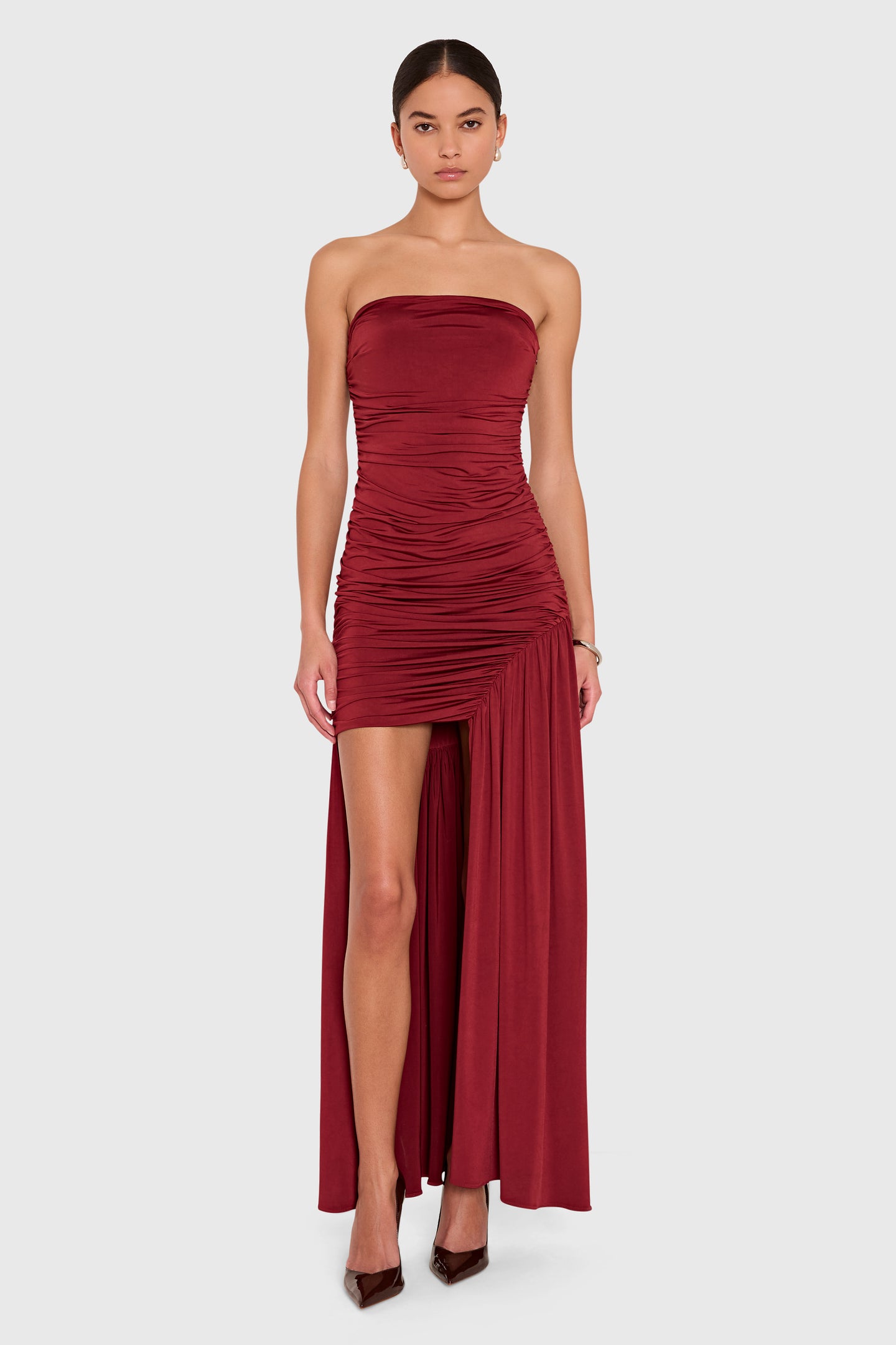 Amanda Uprichard Katya Dress in Sequoia - front view