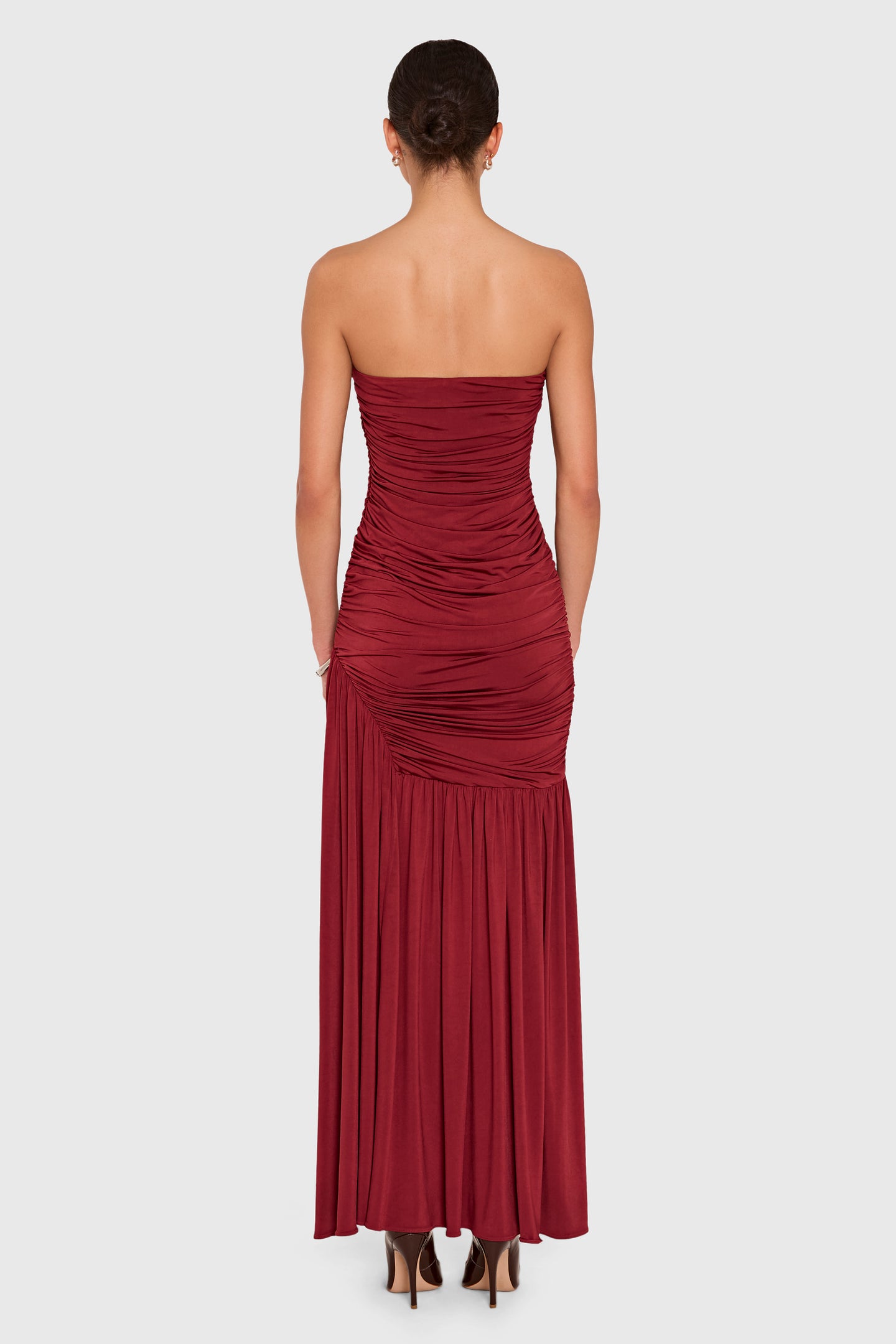 Amanda Uprichard Katya Dress in Sequoia - back view