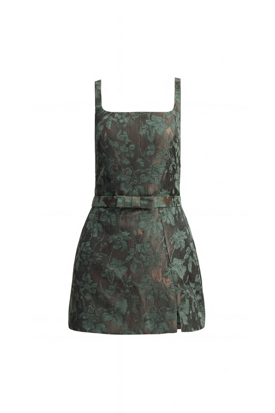 Rhonda Romper in Green Jacquard view 1