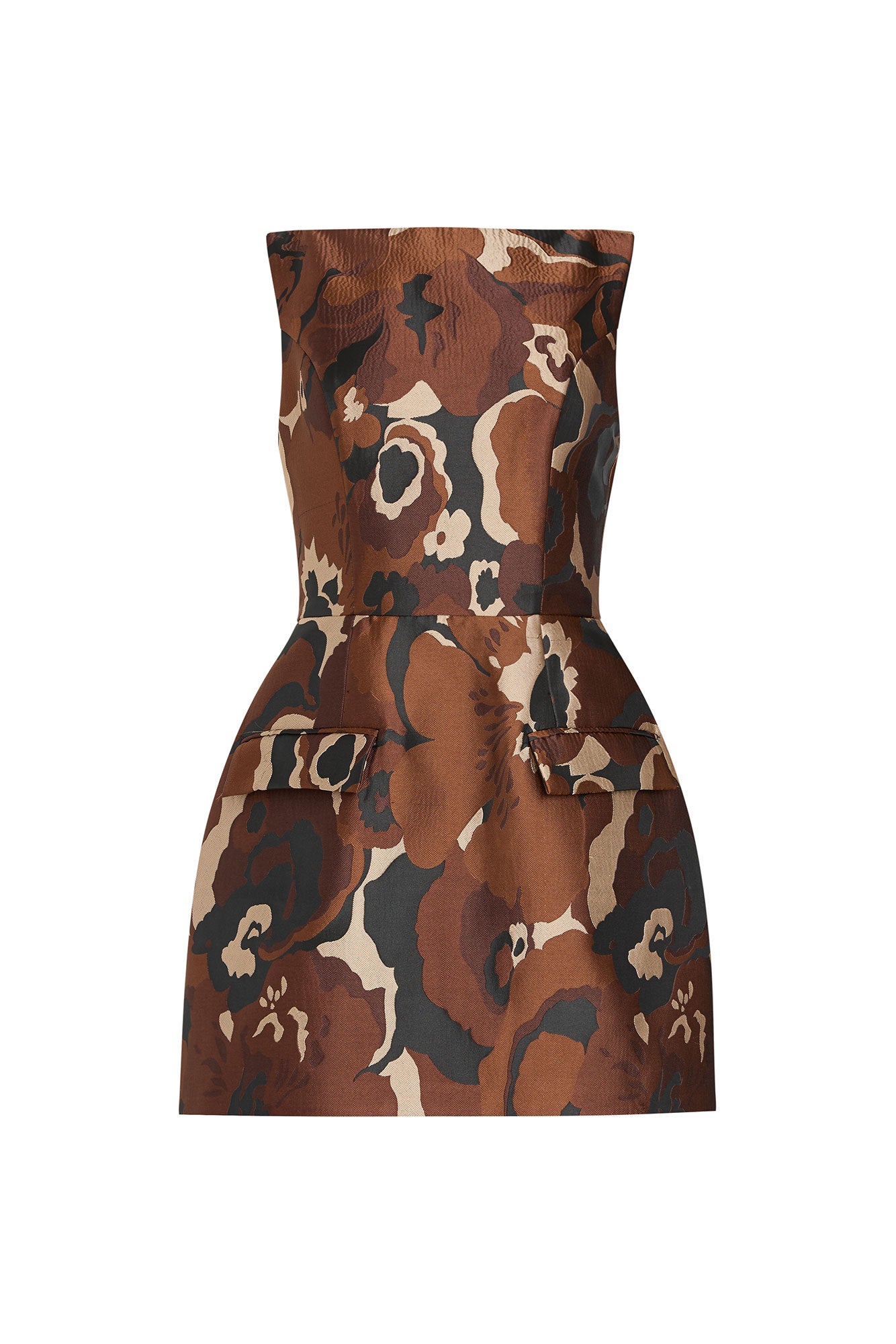 Banco Dress in Brown Multi | Party Cocktail Dress - Amanda Uprichard Banco Dress in Brown Multi | Party Cocktail Dress - Amanda Uprichard
