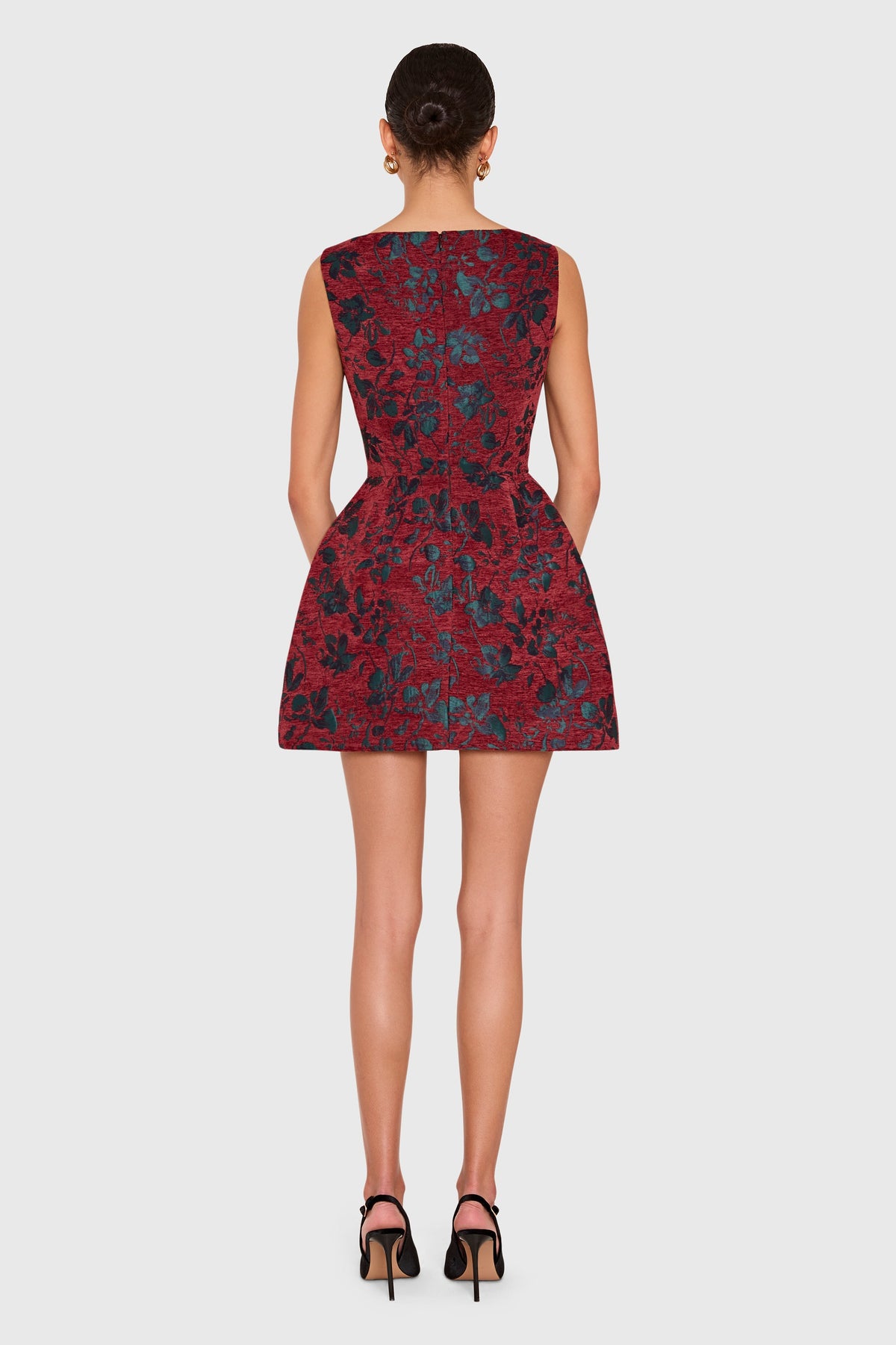 Amanda Uprichard Banco Dress in Rosette Jacquard - back view