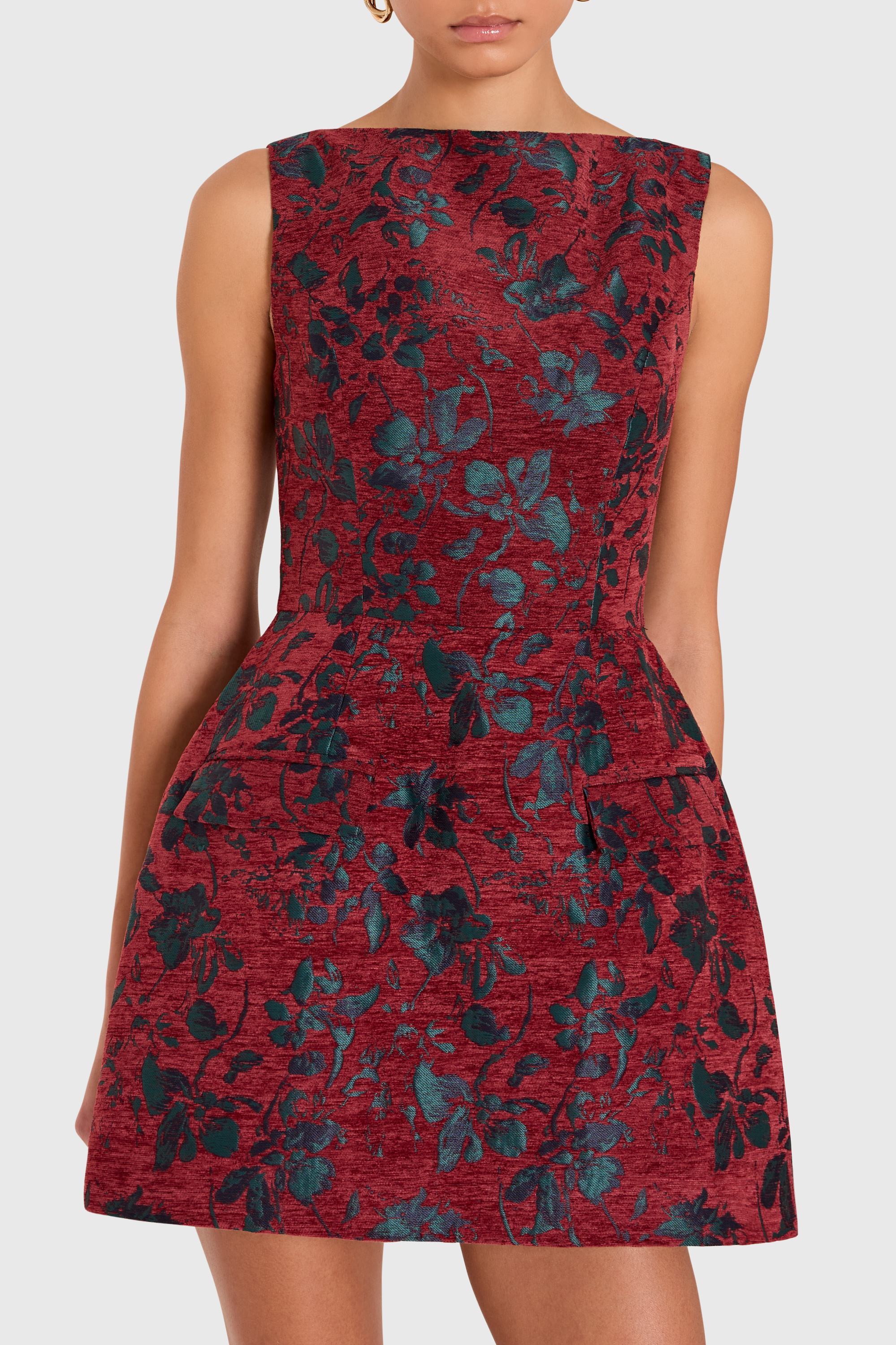 Banco Dress in Rosette Jacquard view 4