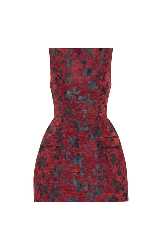 Amanda Uprichard Banco Dress in Rosette Jacquard - shown on invisible mannequin